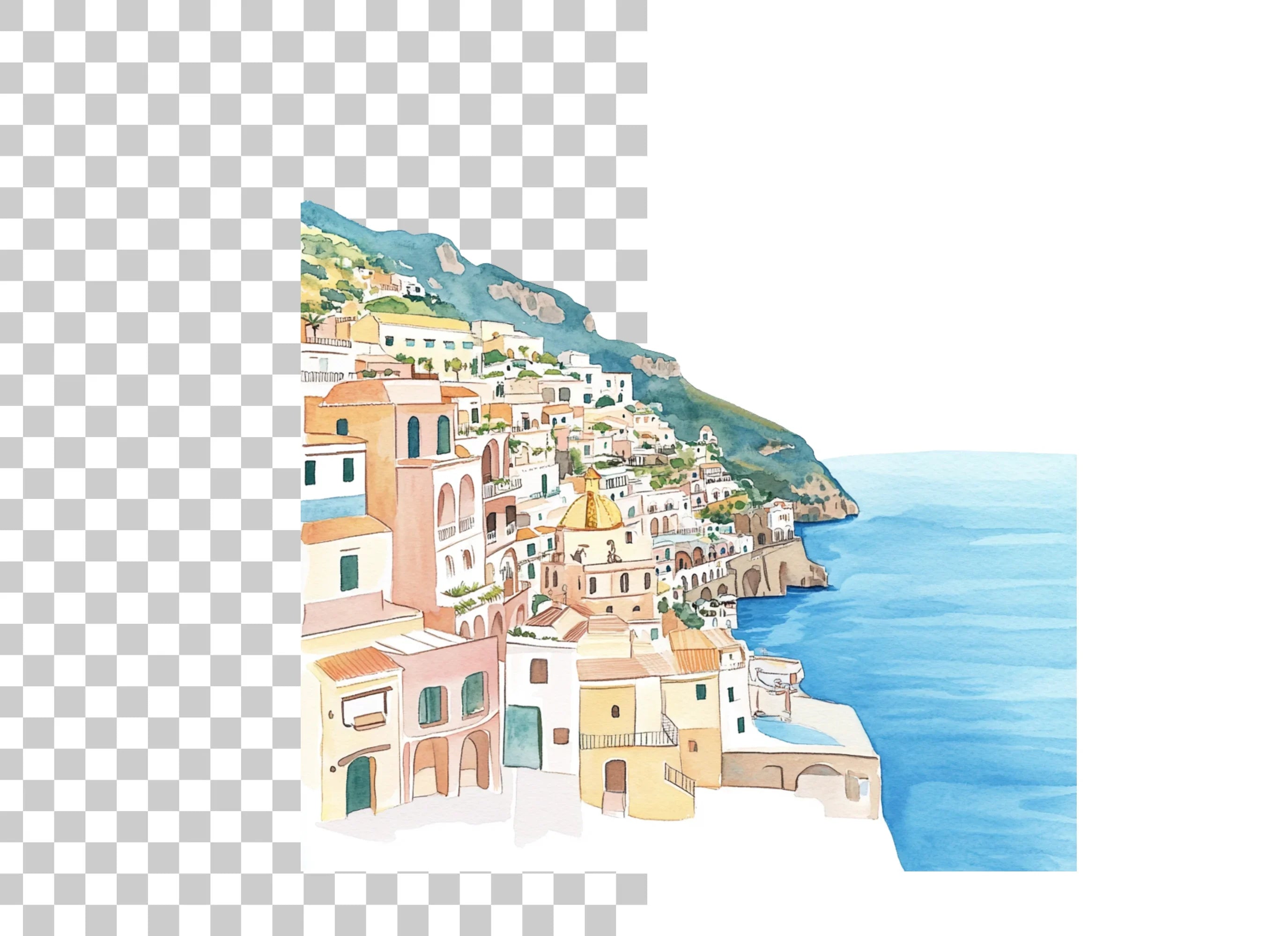 Italian Coastal Village Clipart Bundle