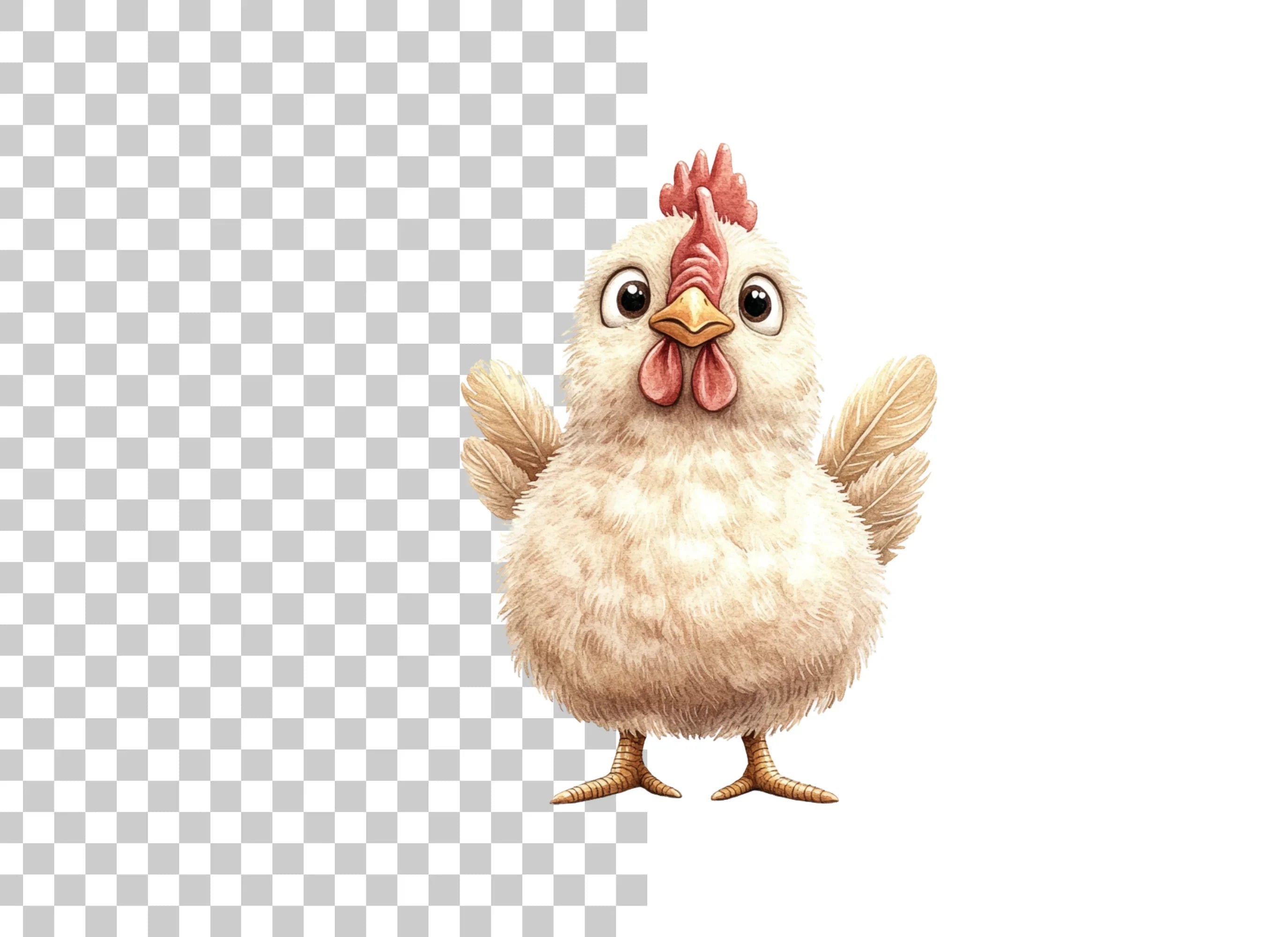 Cute Cartoon Chicken Clipart Bundle