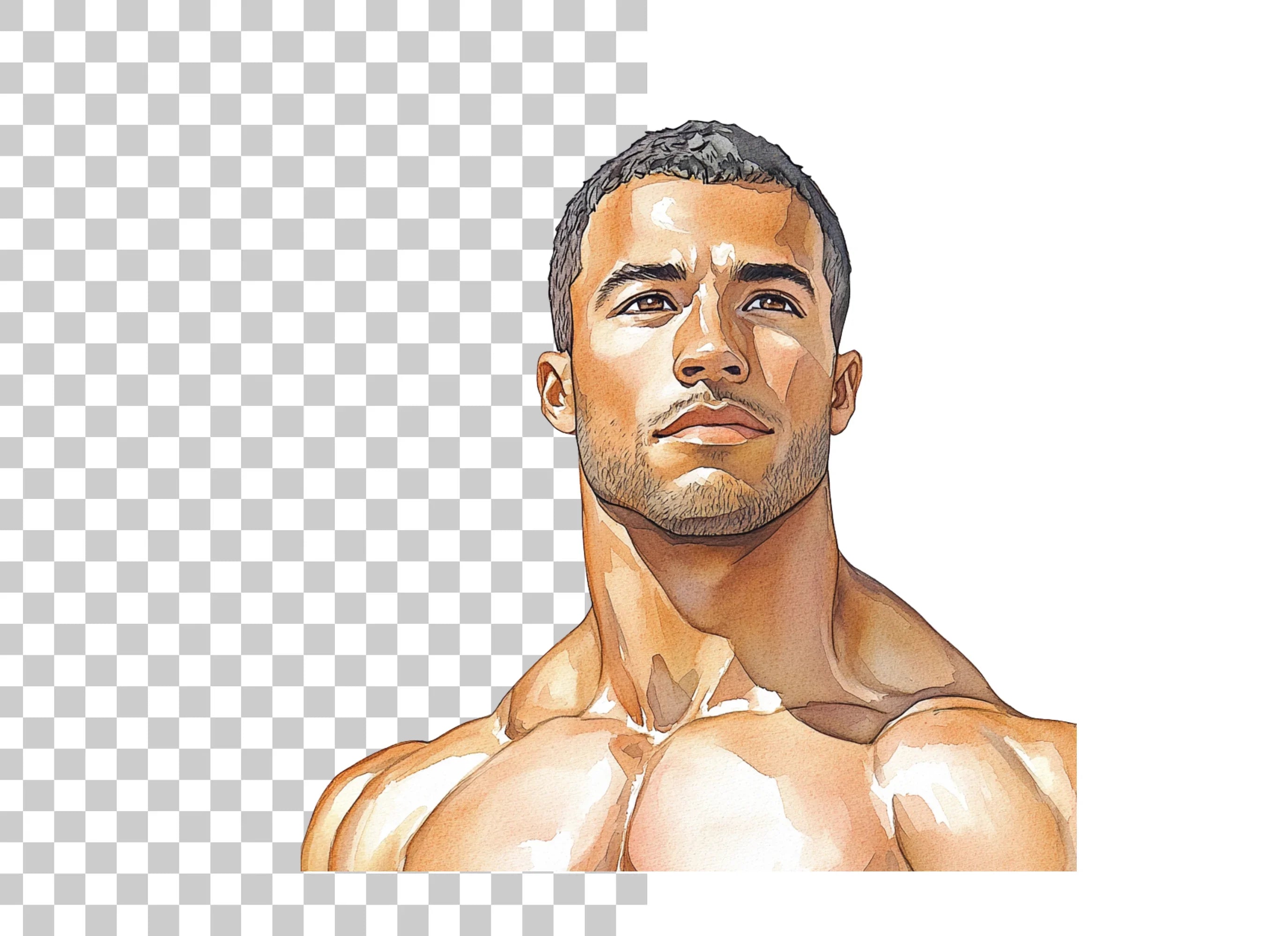 Muscular Man Strong Physique Clipart Bundle