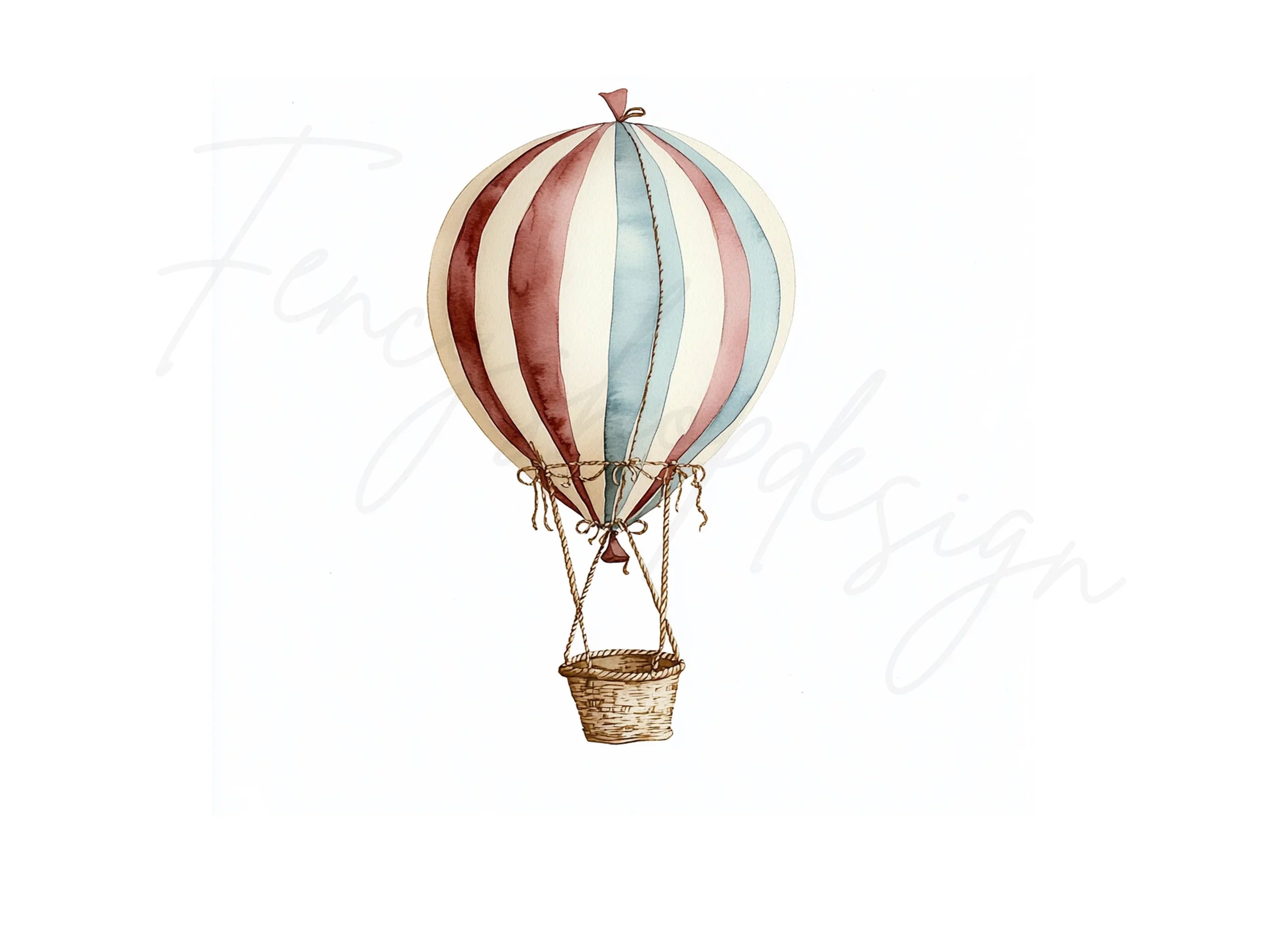 Vintage Hot Air Balloon Illustrations Clipart Bundle
