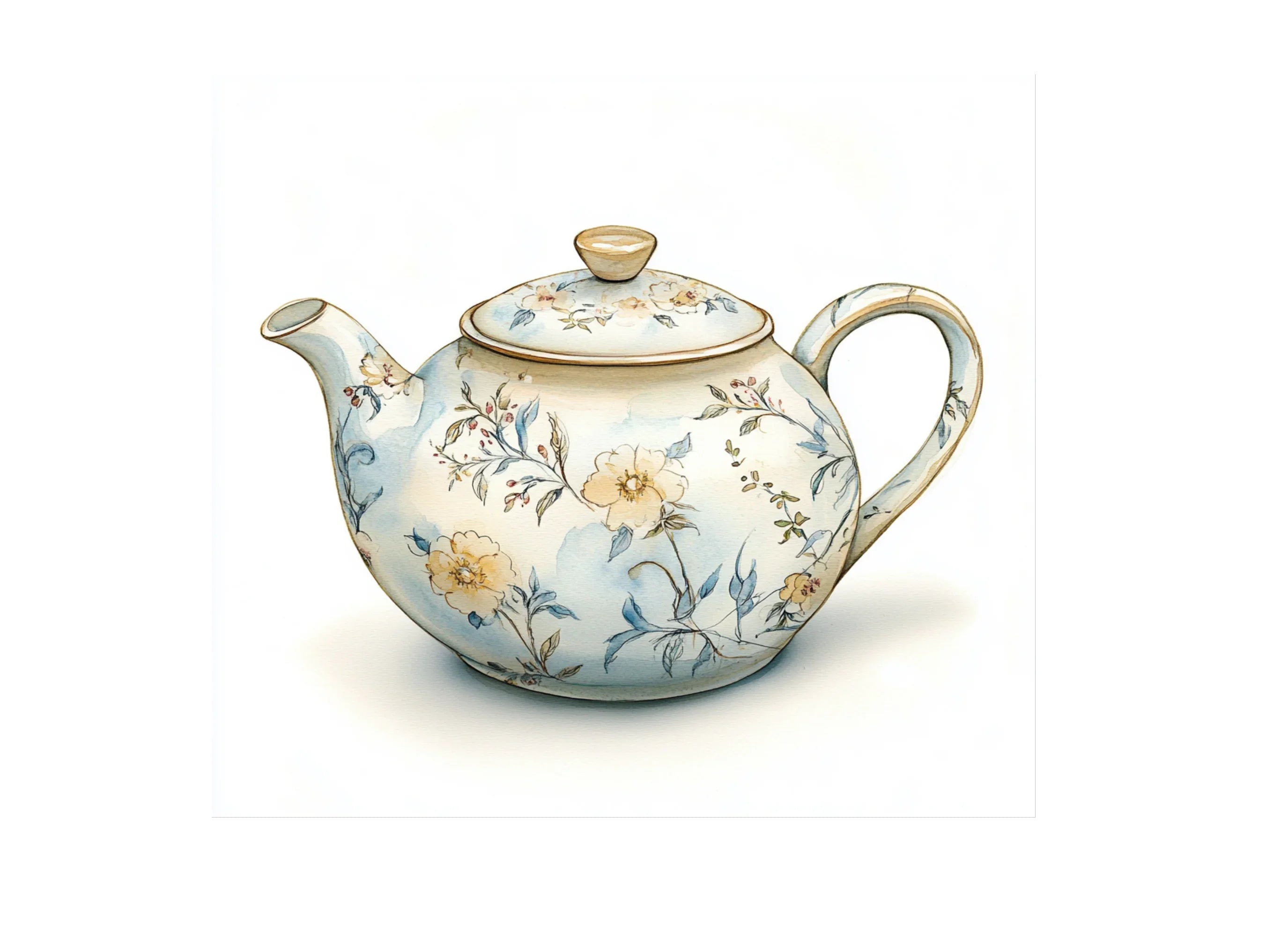 Floral Teapot Clipart Bundle