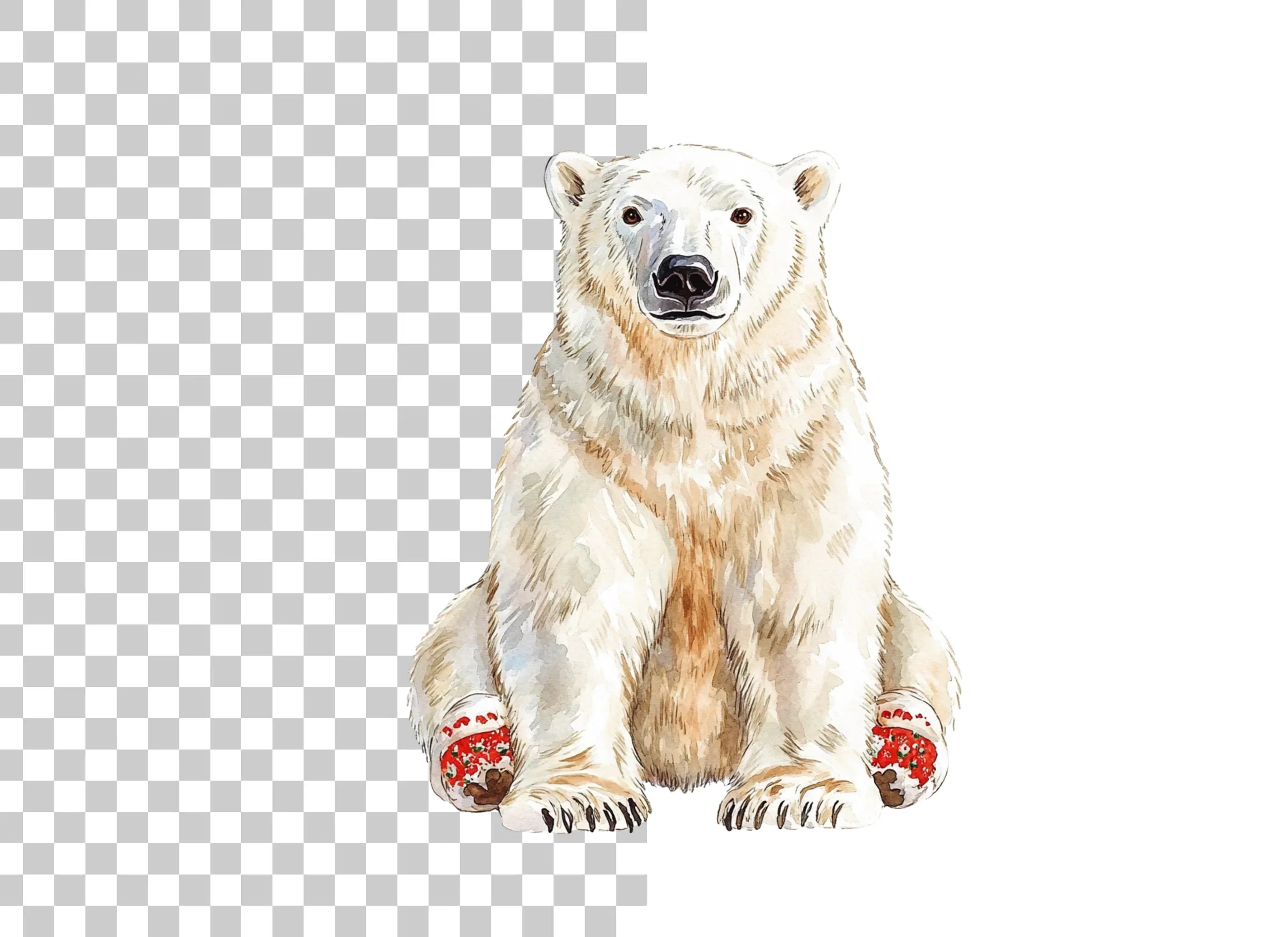 Cute Sitting Polar Bear Clipart Bundle