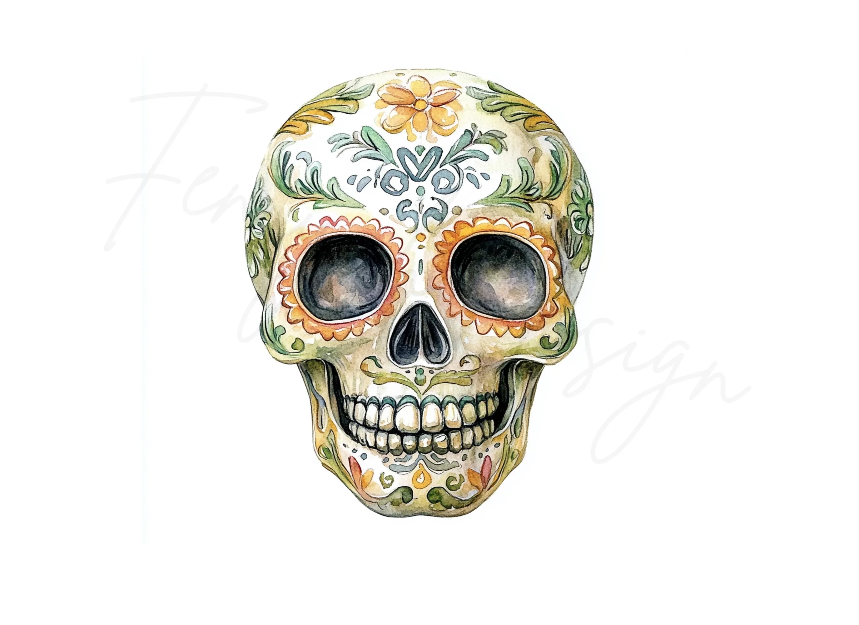 Day of the Dead Sugar Skull Clipart Bundle