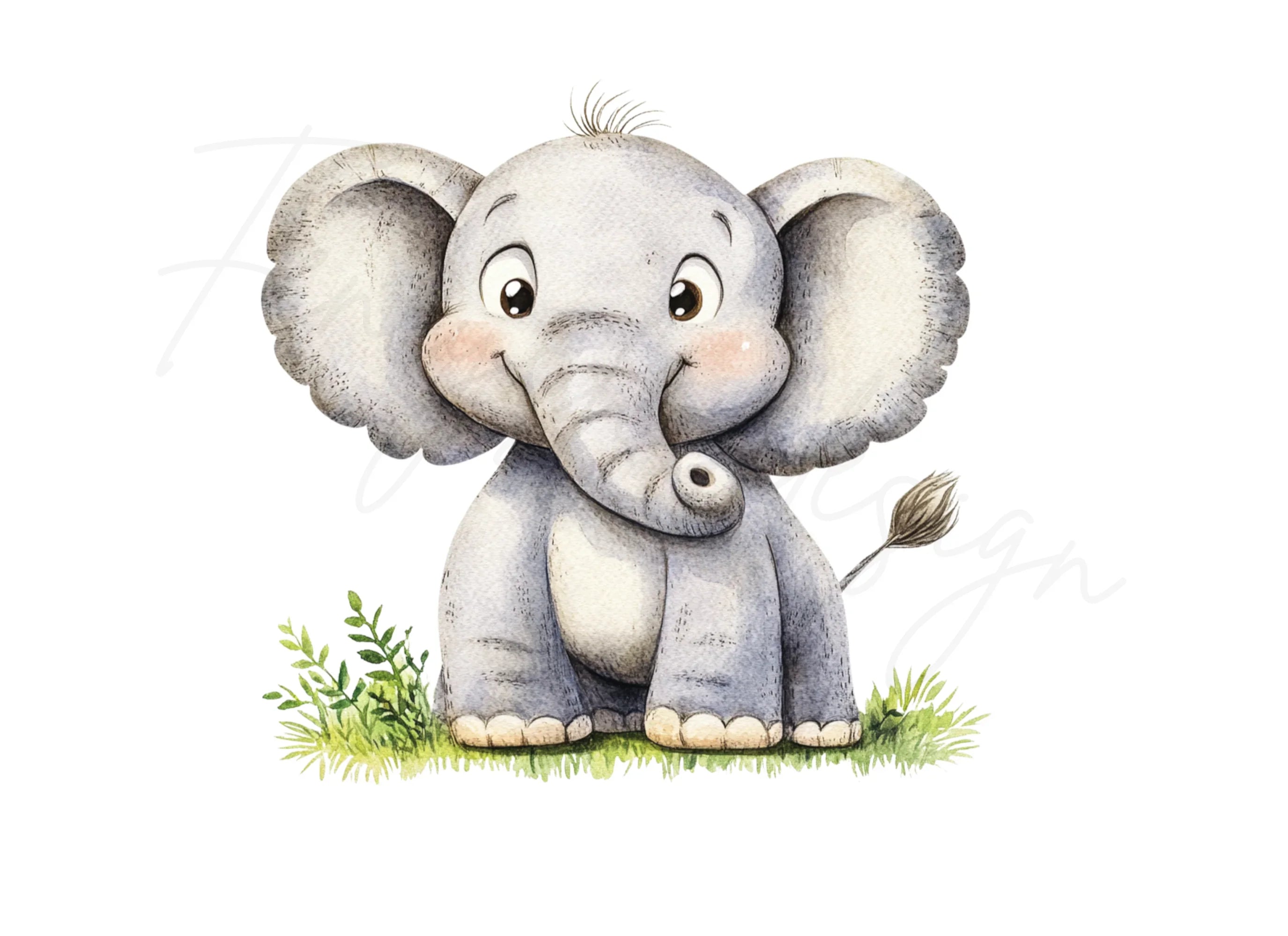 Baby Elephant Clipart Bundle