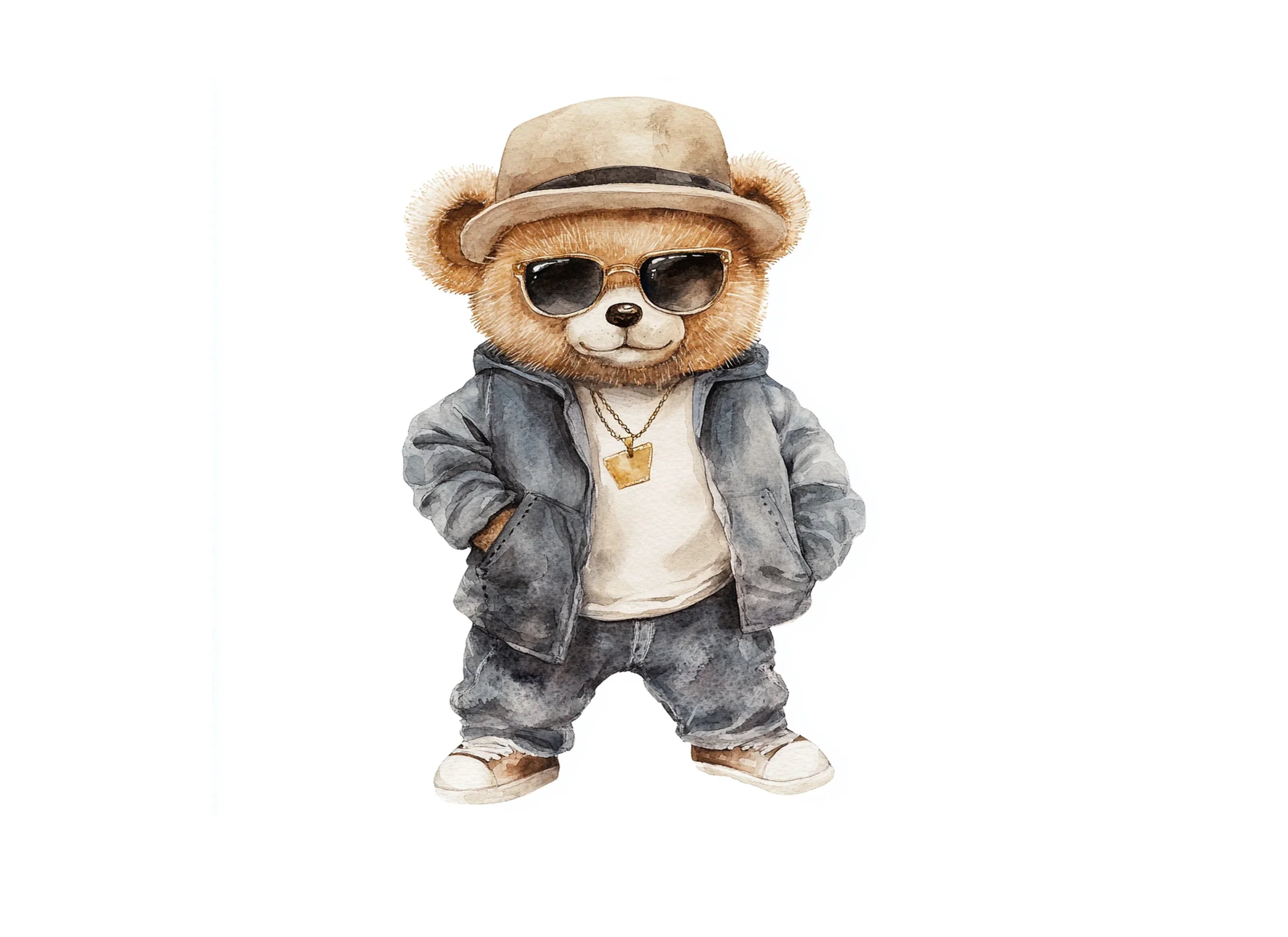 Cool Teddy Bear with Sunglasses Clipart Bundle