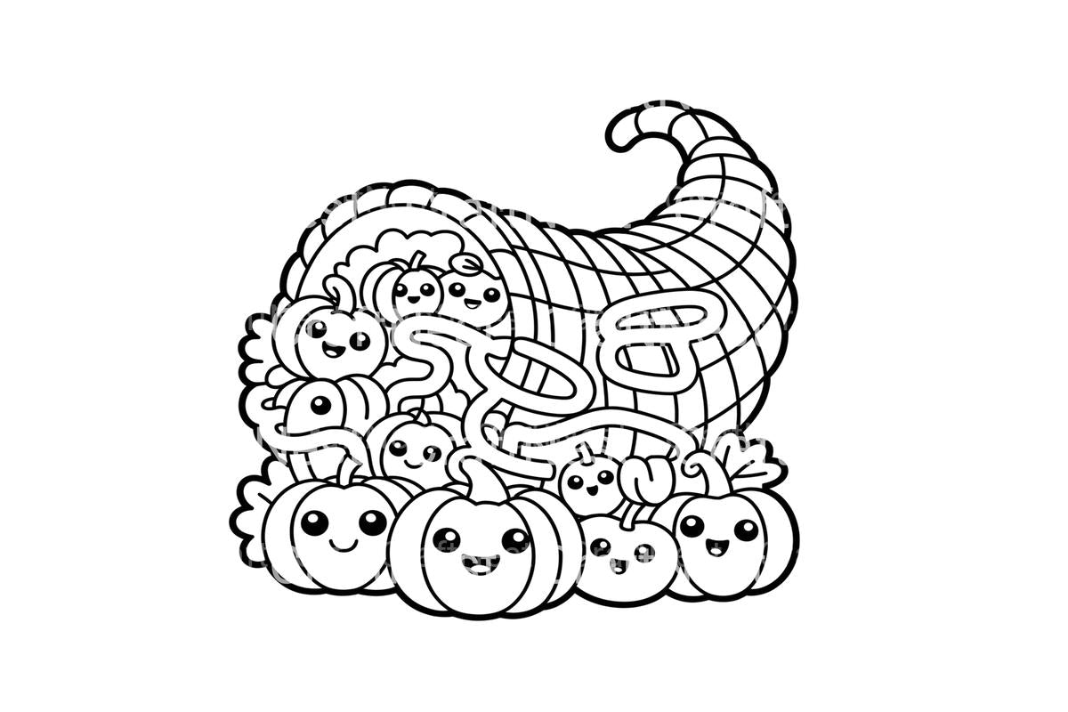 Thanksgiving Cornucopia Coloring Books