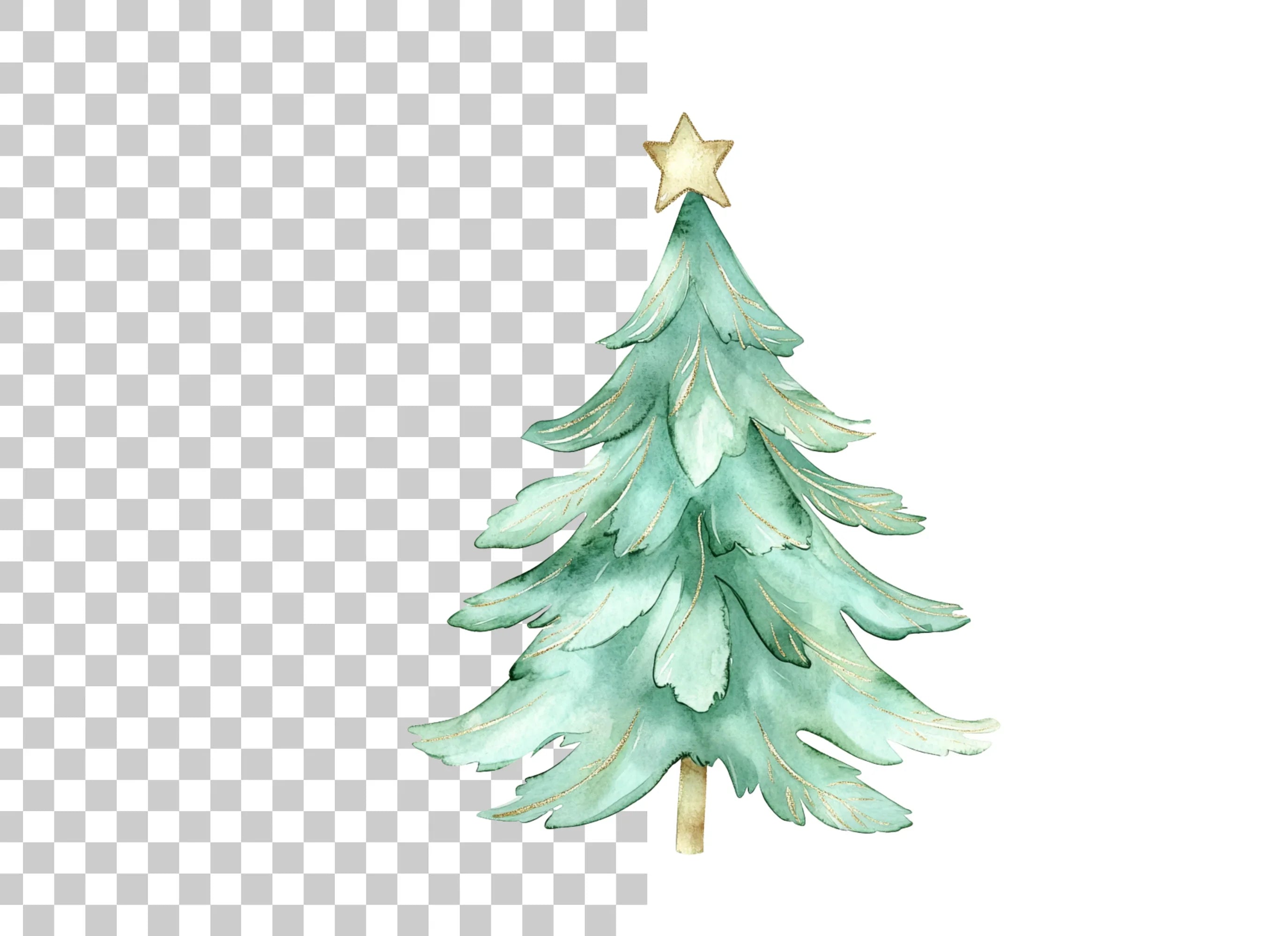 Elegant Christmas Tree Clipart Bundle