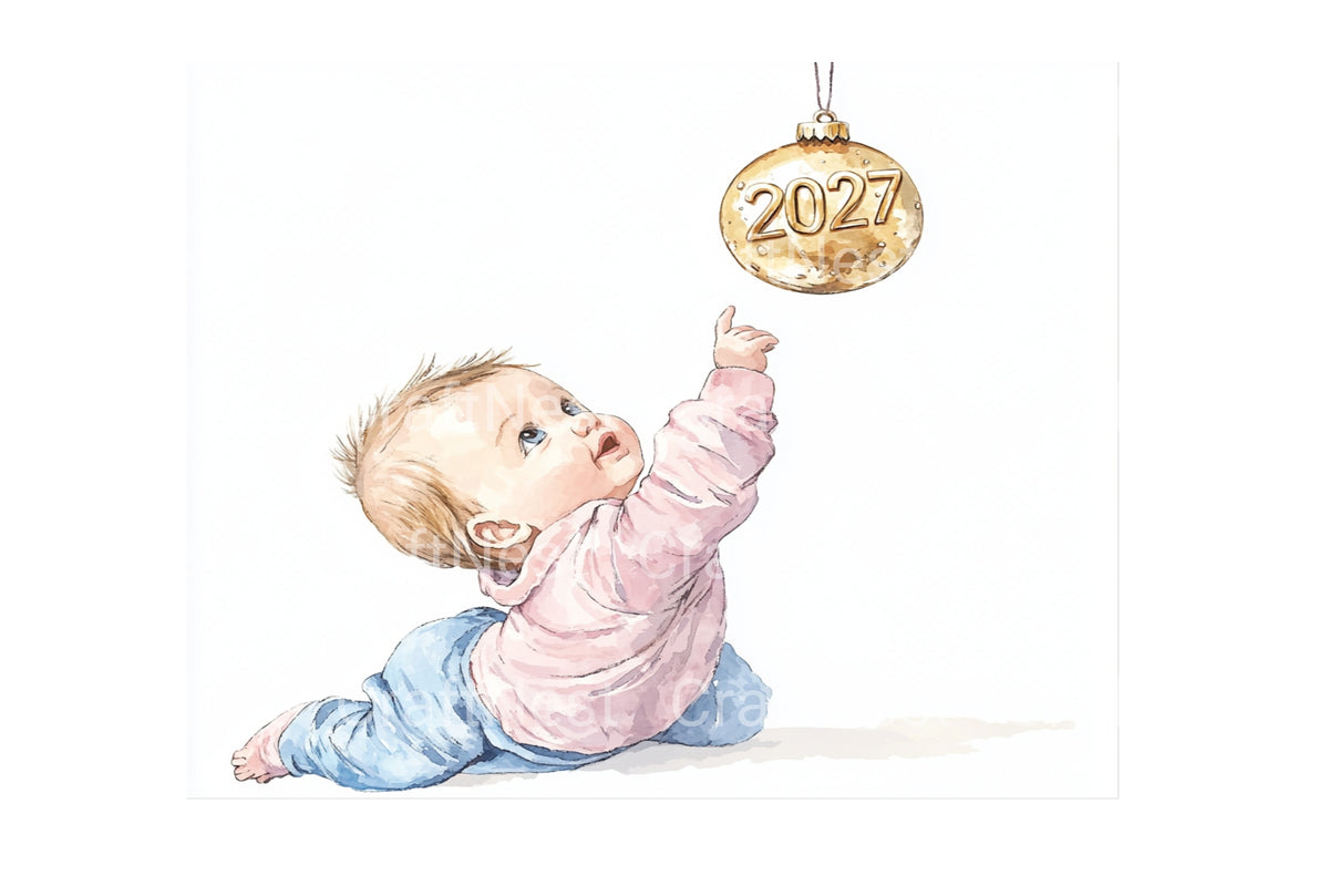 Baby Reaching For Ornament 2027 Clipart Bundle