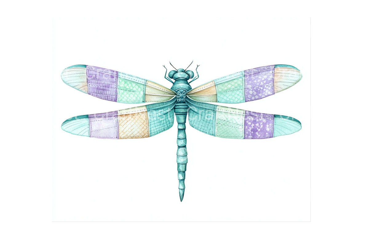 Pastel Dragonfly Illustrations Clipart Bundle