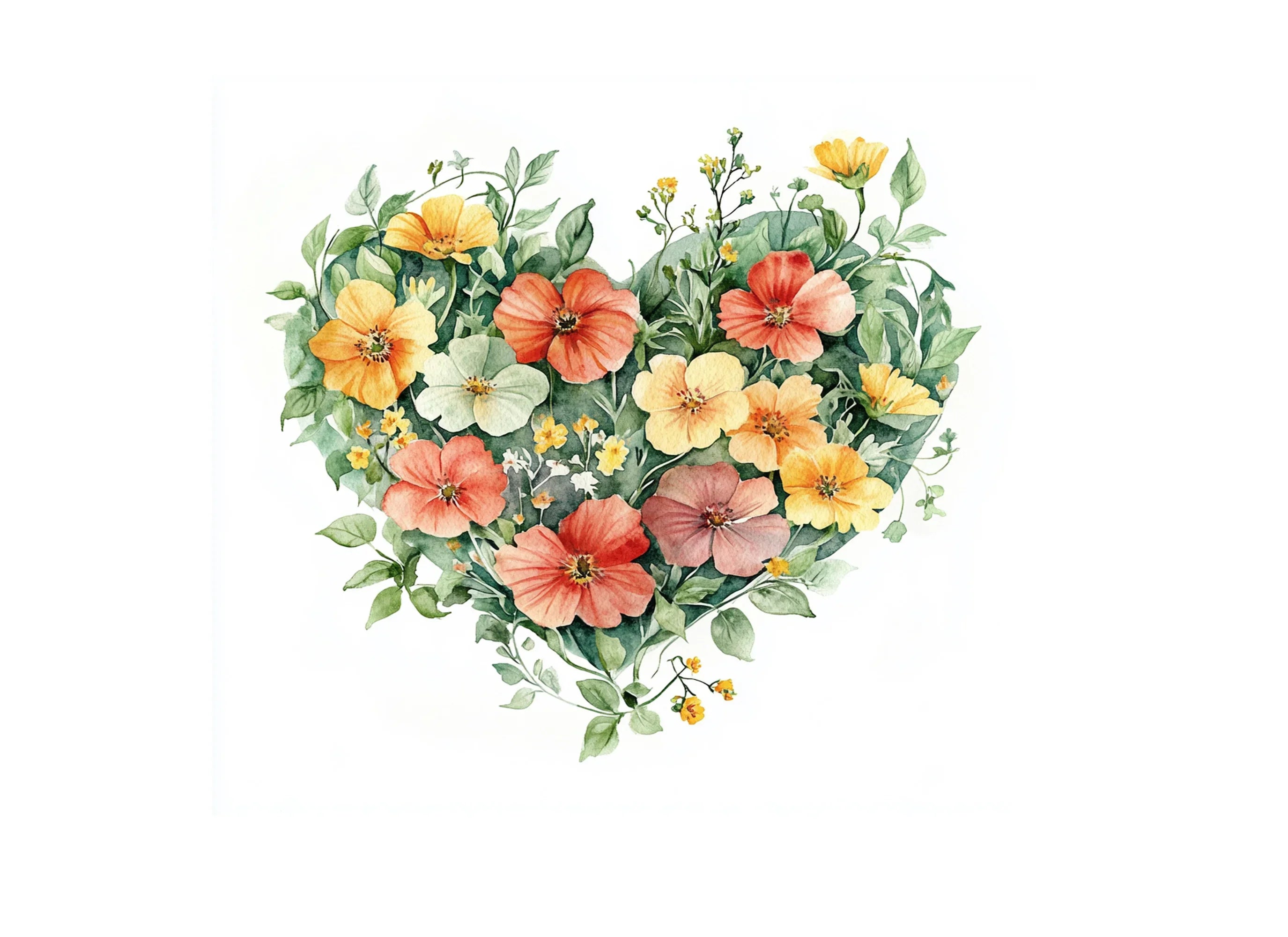 Floral Heart Clipart Bundle