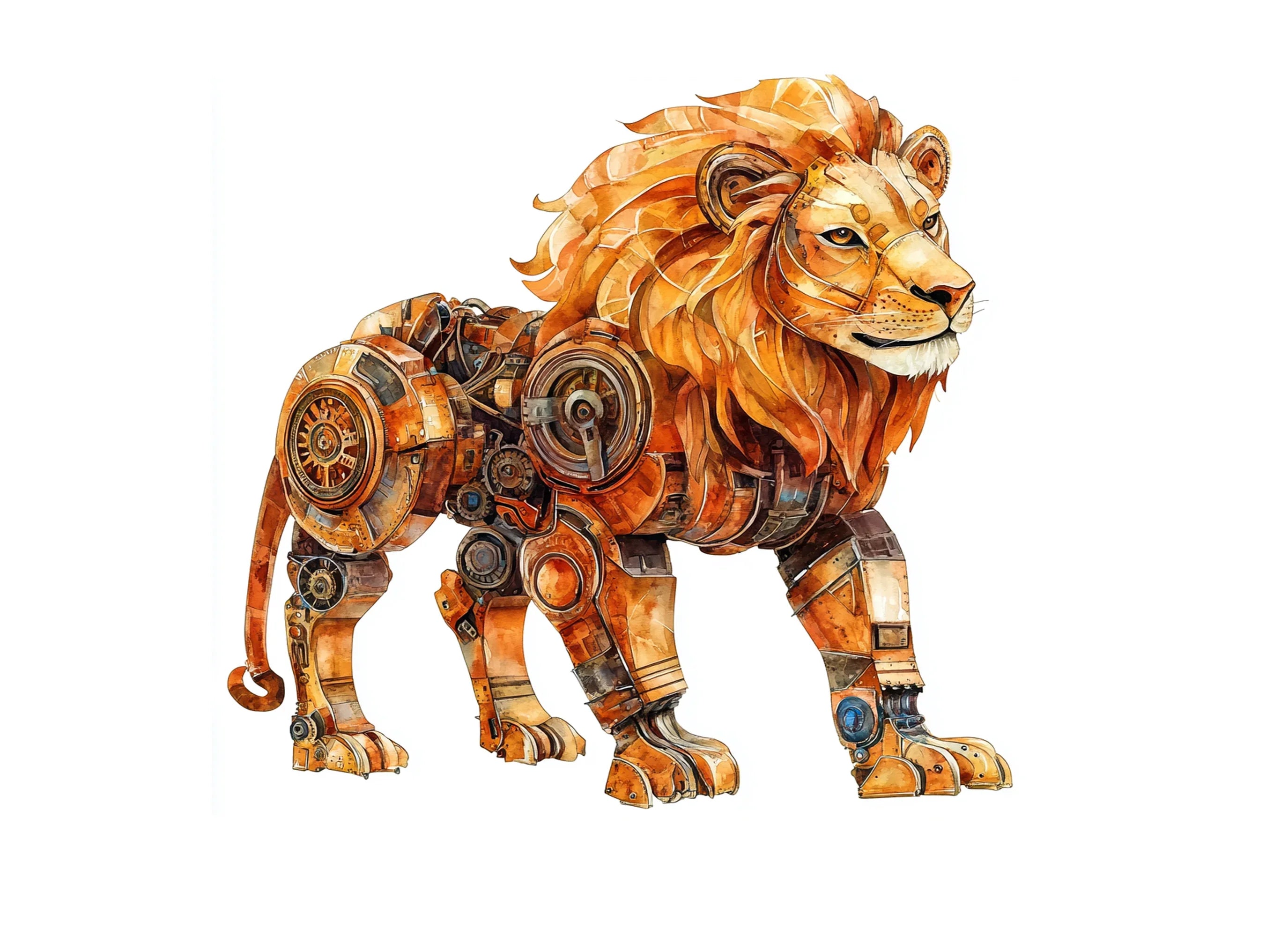Steampunk Lion Clipart Bundle