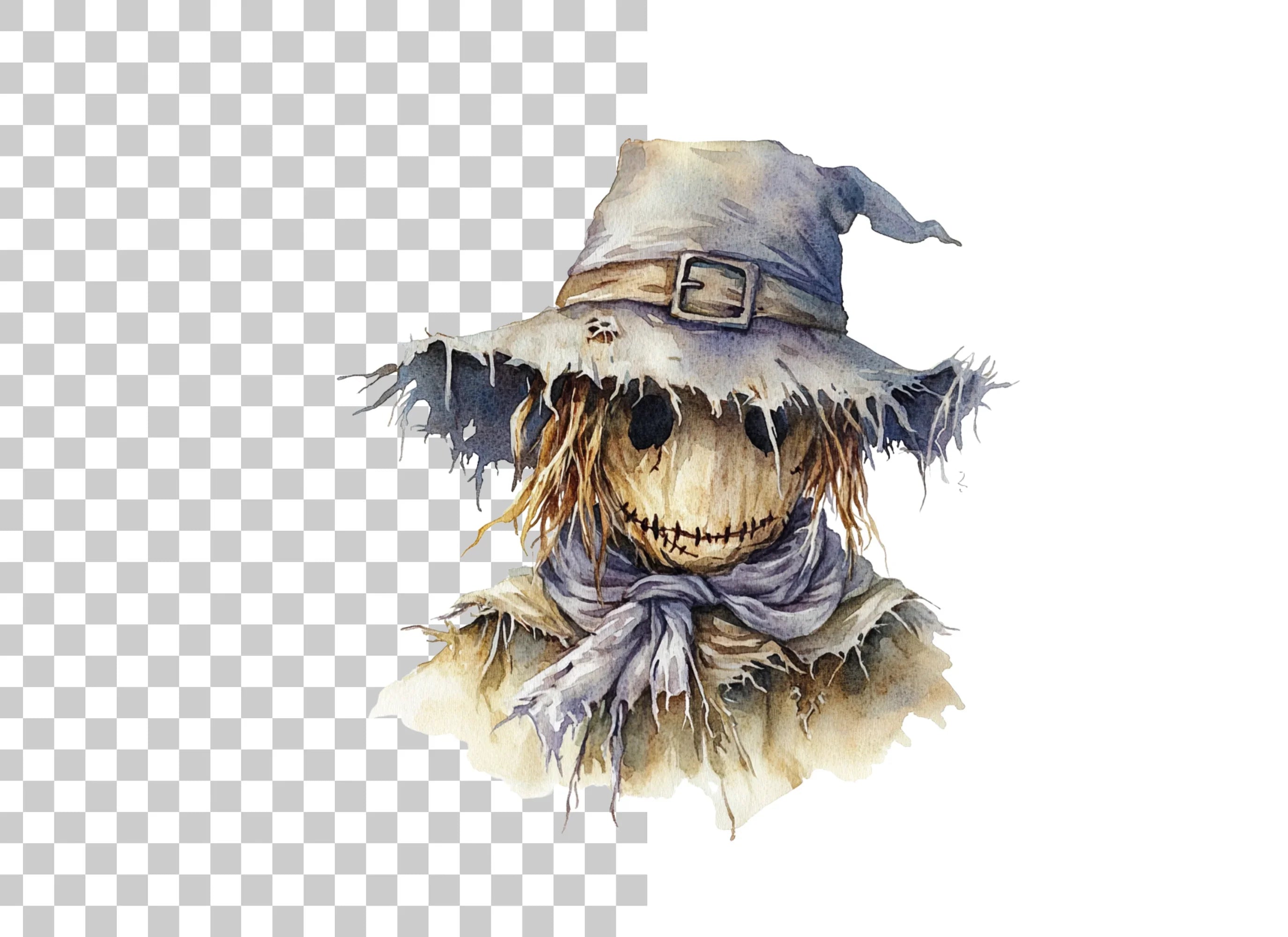 Spooky Scarecrow Halloween Clipart Bundle