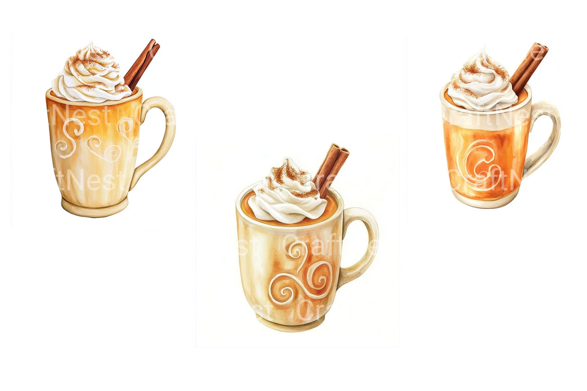 Pumpkin Spice Latte Clipart Bundle