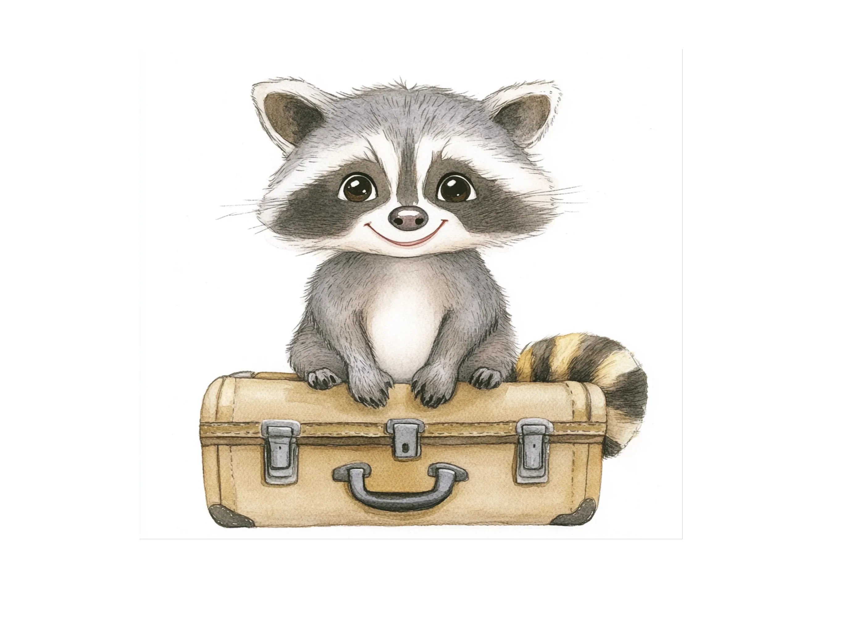 Traveling Raccoon Clipart Bundle
