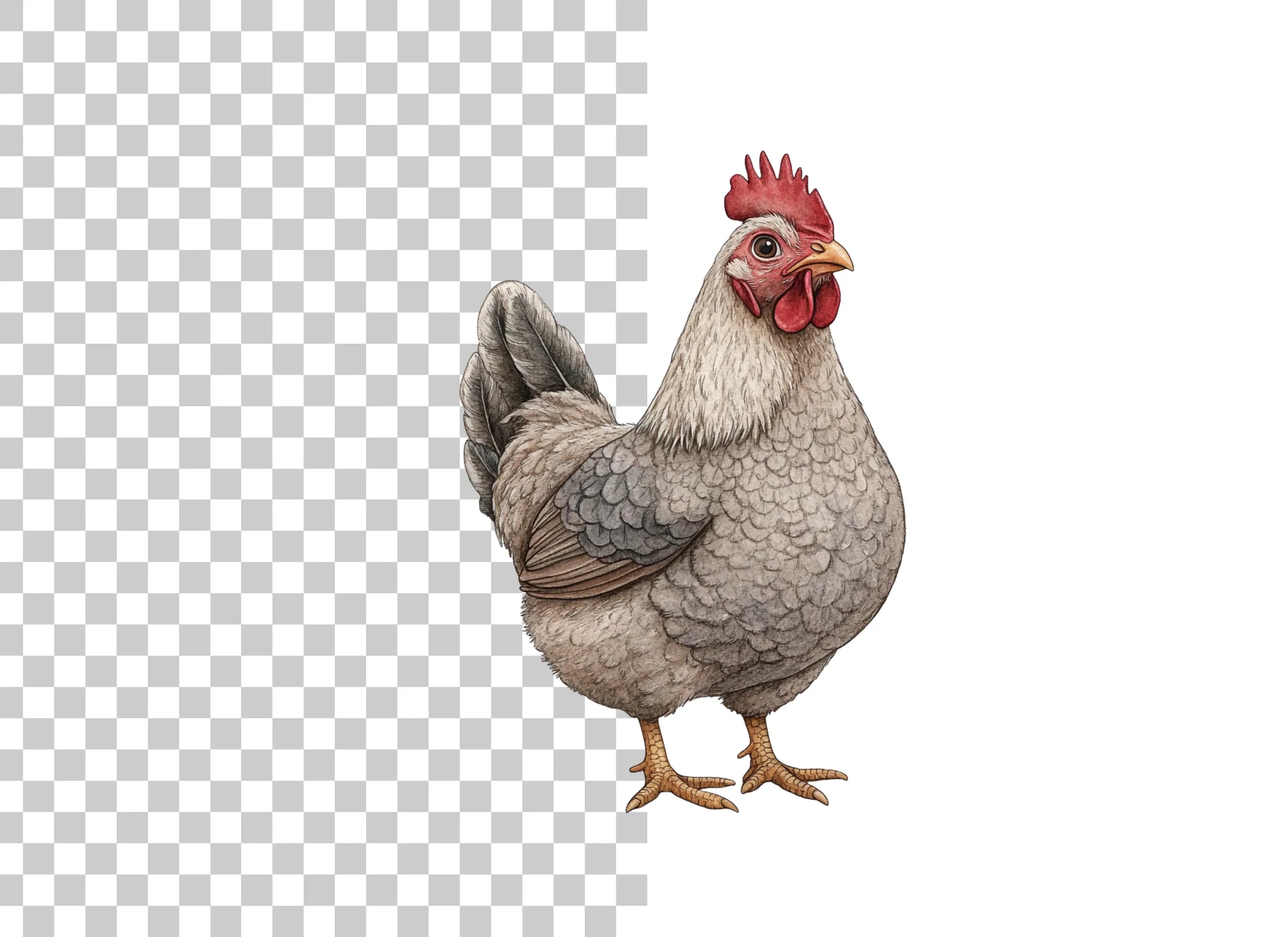 Grey Hen Farm Animal Clipart Bundle