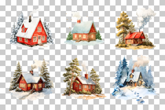Cozy Christmas House Clipart Bundle - CraftNest - Digital Crafting and Art