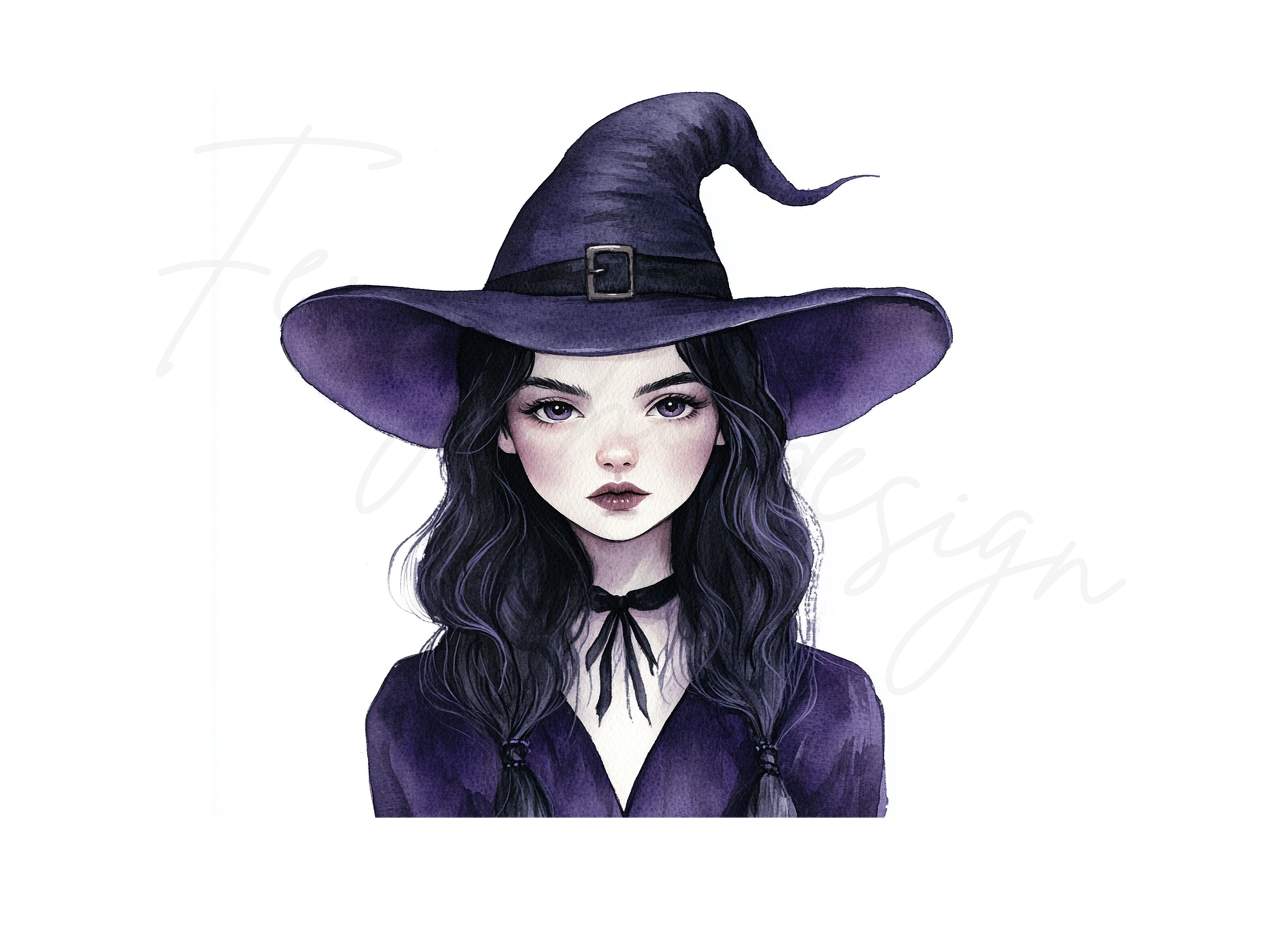 Dark Witchy Portraits Clipart Bundle