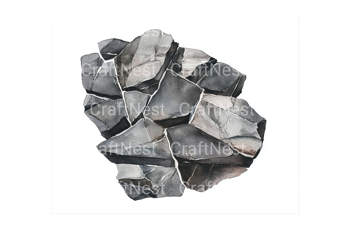 Broken Stone Pieces Graphics Clipart Bundle