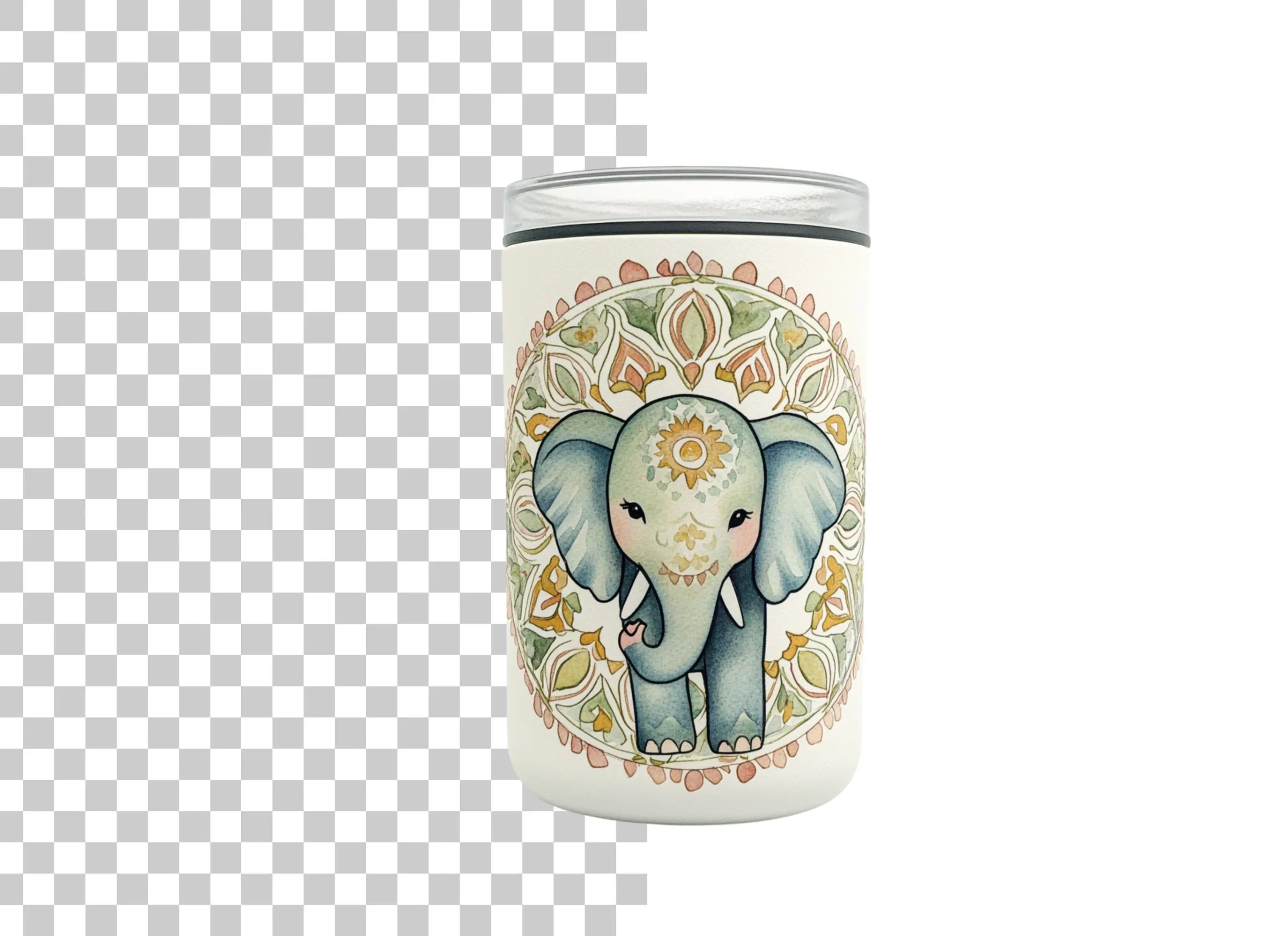 Cute Elephant Mandala Clipart Bundle