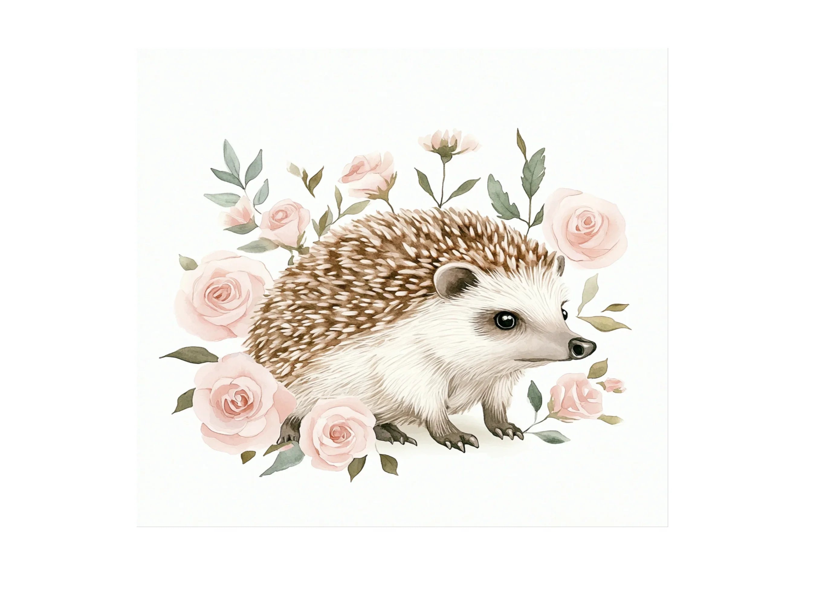 Floral Hedgehog Clipart Bundle