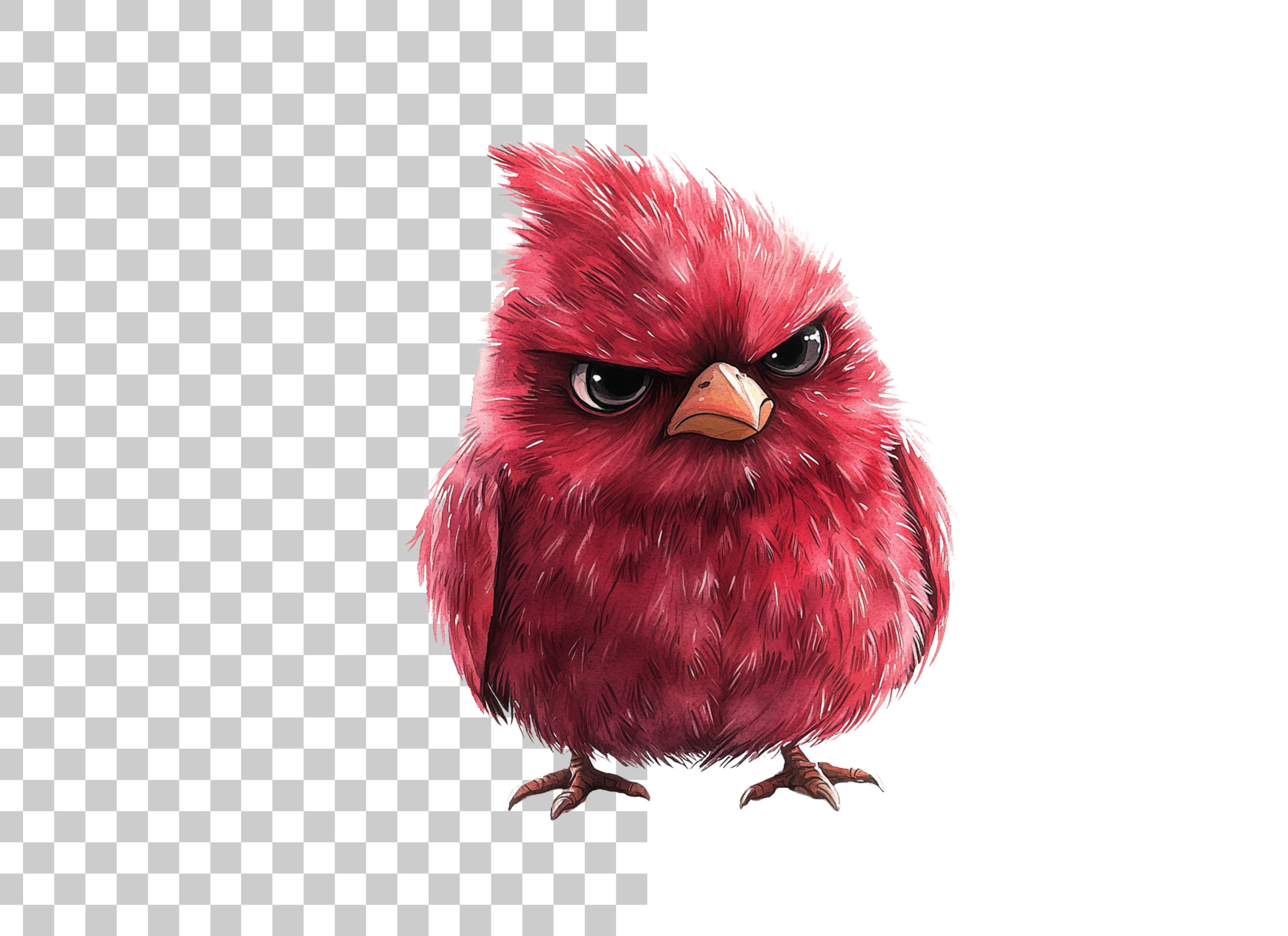 Angry Red Cardinal Bird Clipart Bundle