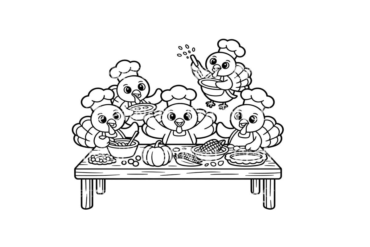 Thanksgiving Turkey Feast Coloring Books