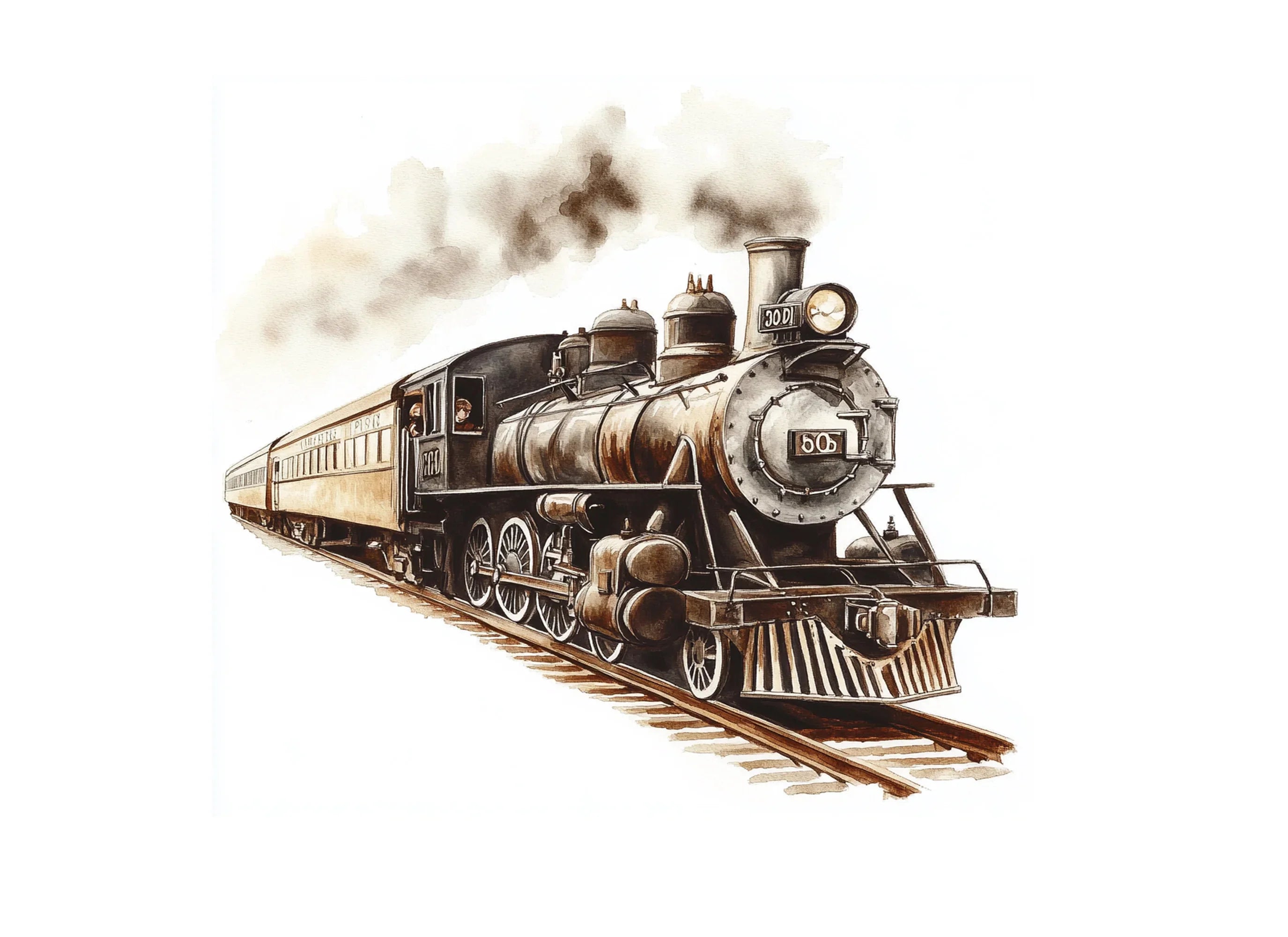 Historic Steam Train Clipart Bundle
