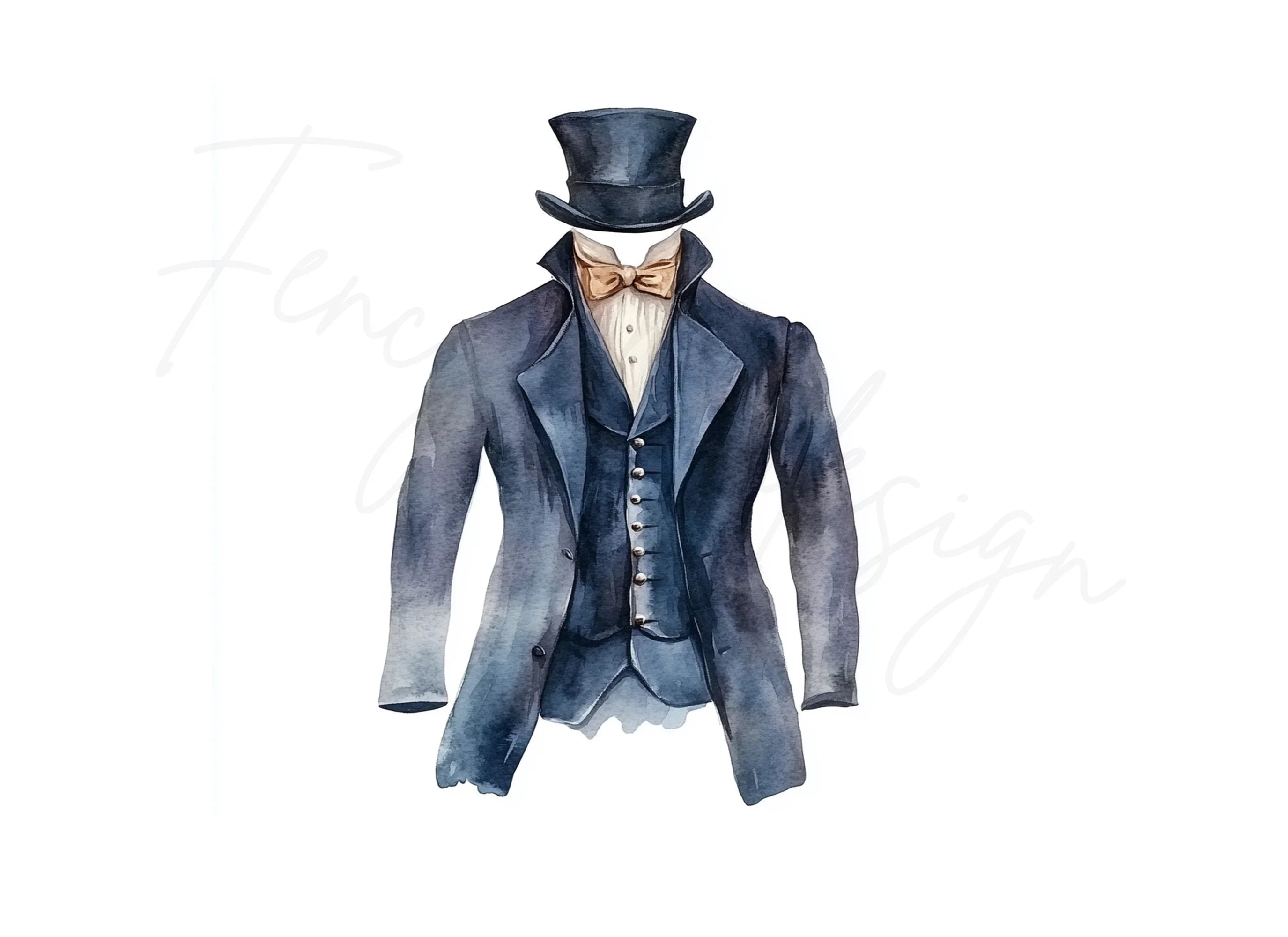 Elegant Victorian Men's Fashion Clipart Bundle