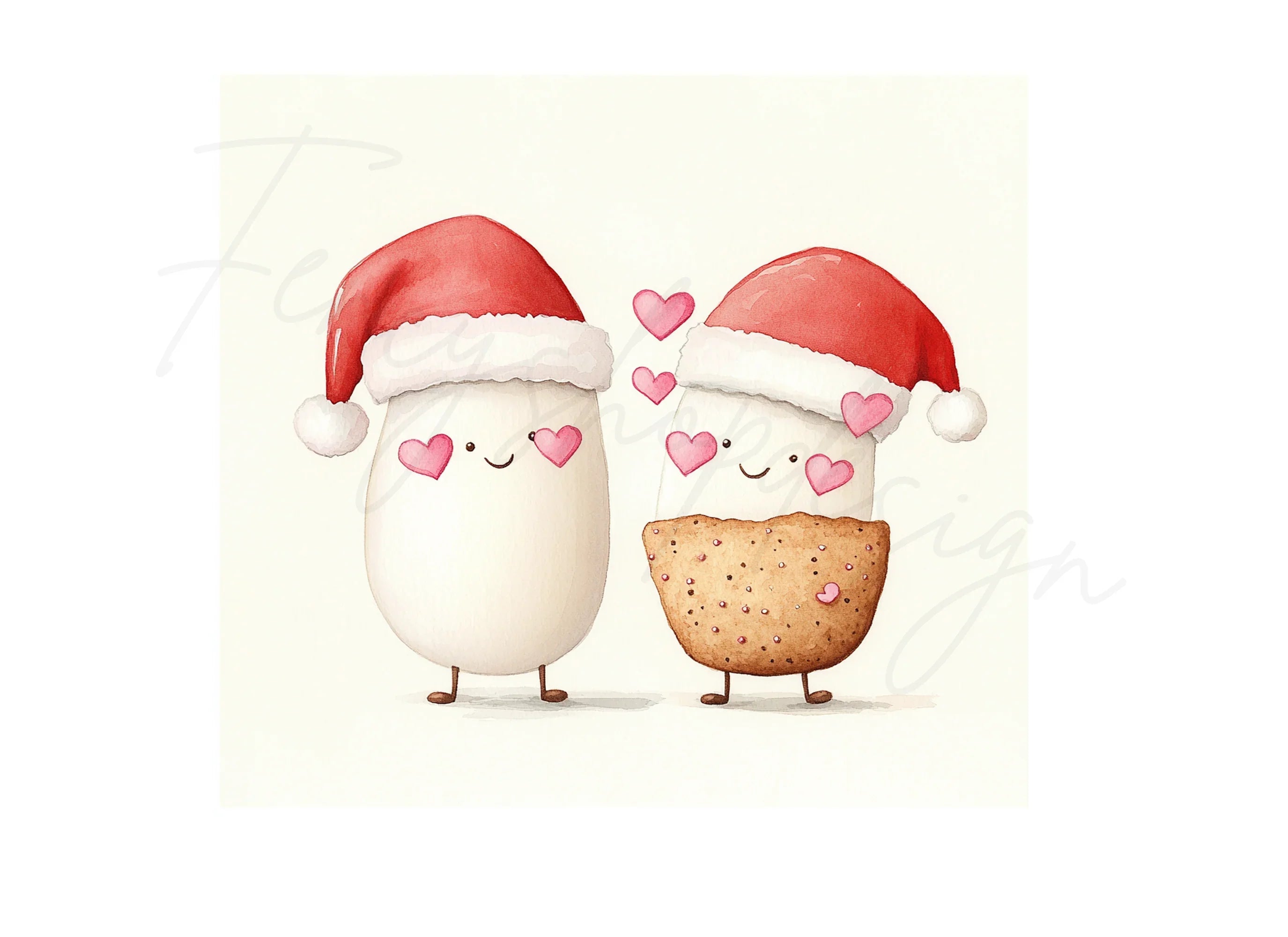 Cute Milk and Cookie Christmas Clipart Bundle