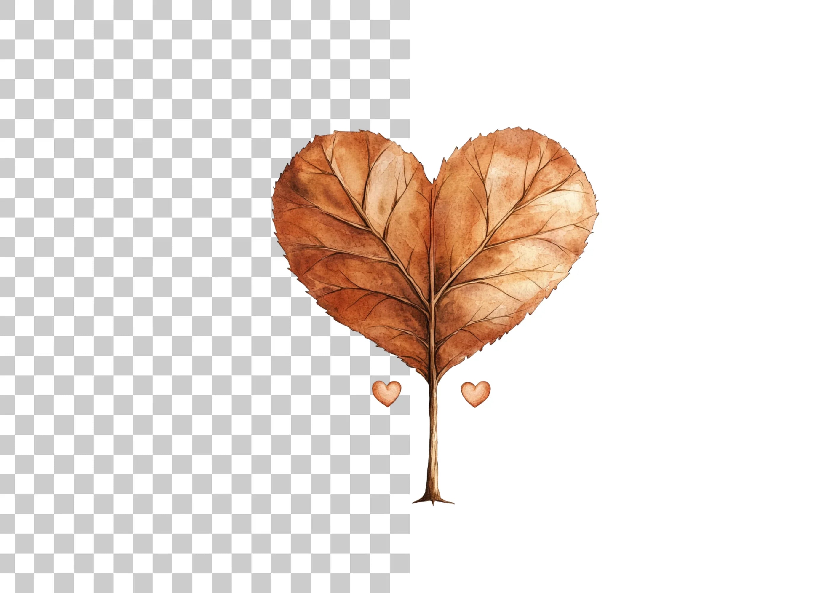Heart Leaf Tree Clipart Bundle