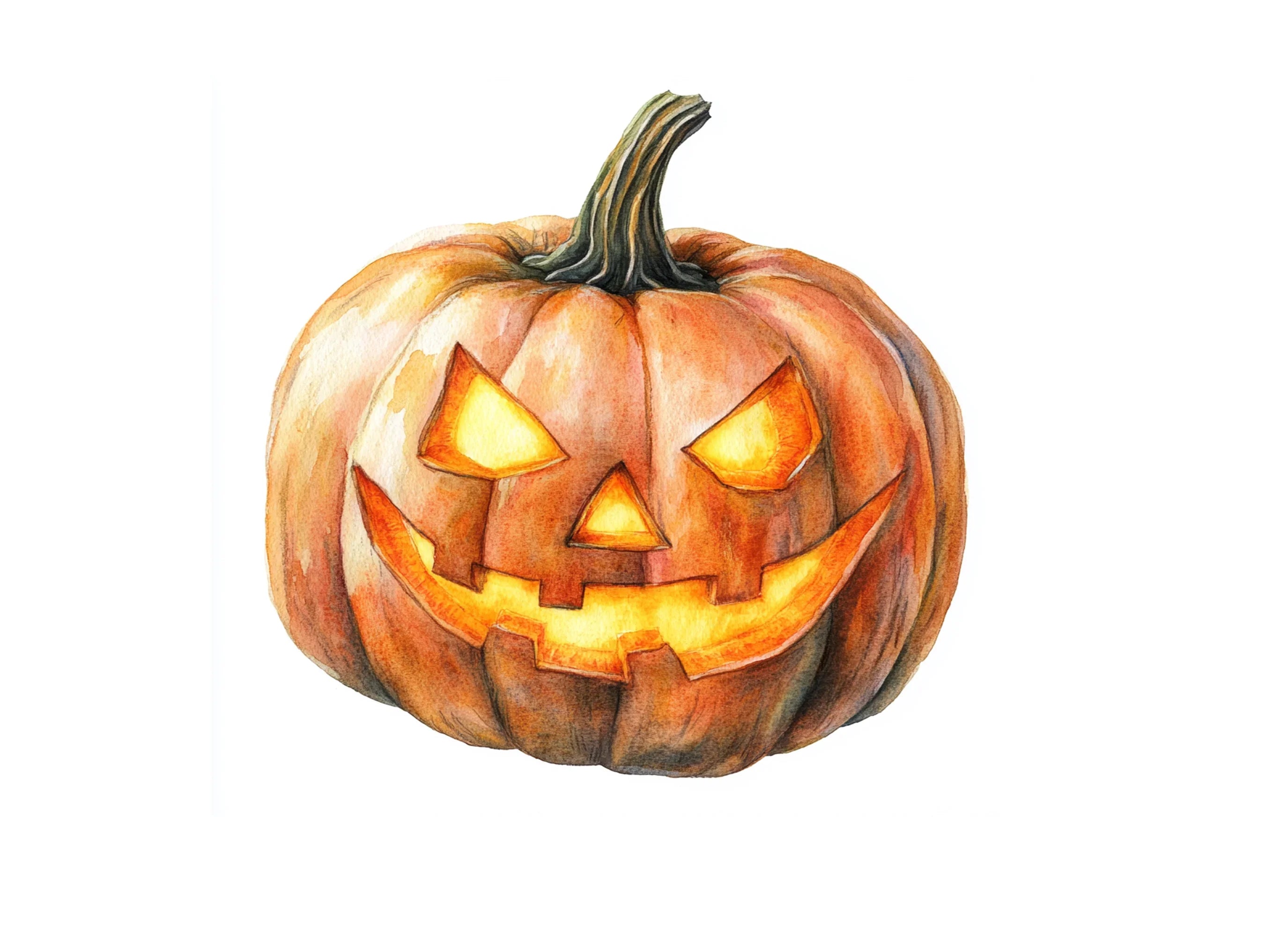 Glowing Halloween Pumpkin Clipart Bundle