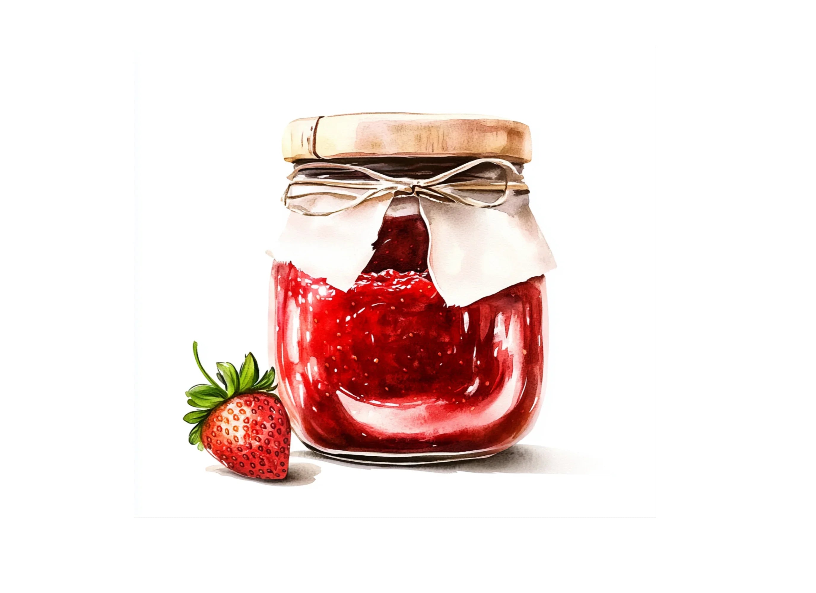 Strawberry Jam Jar Clipart Bundle