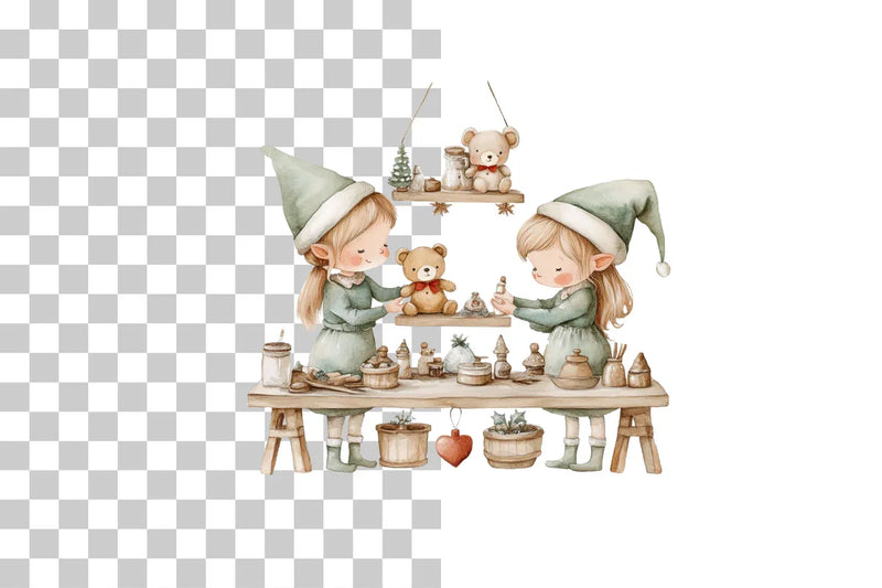 Santa and Elf Clipart Bundle - CraftNest - Digital Crafting and Art