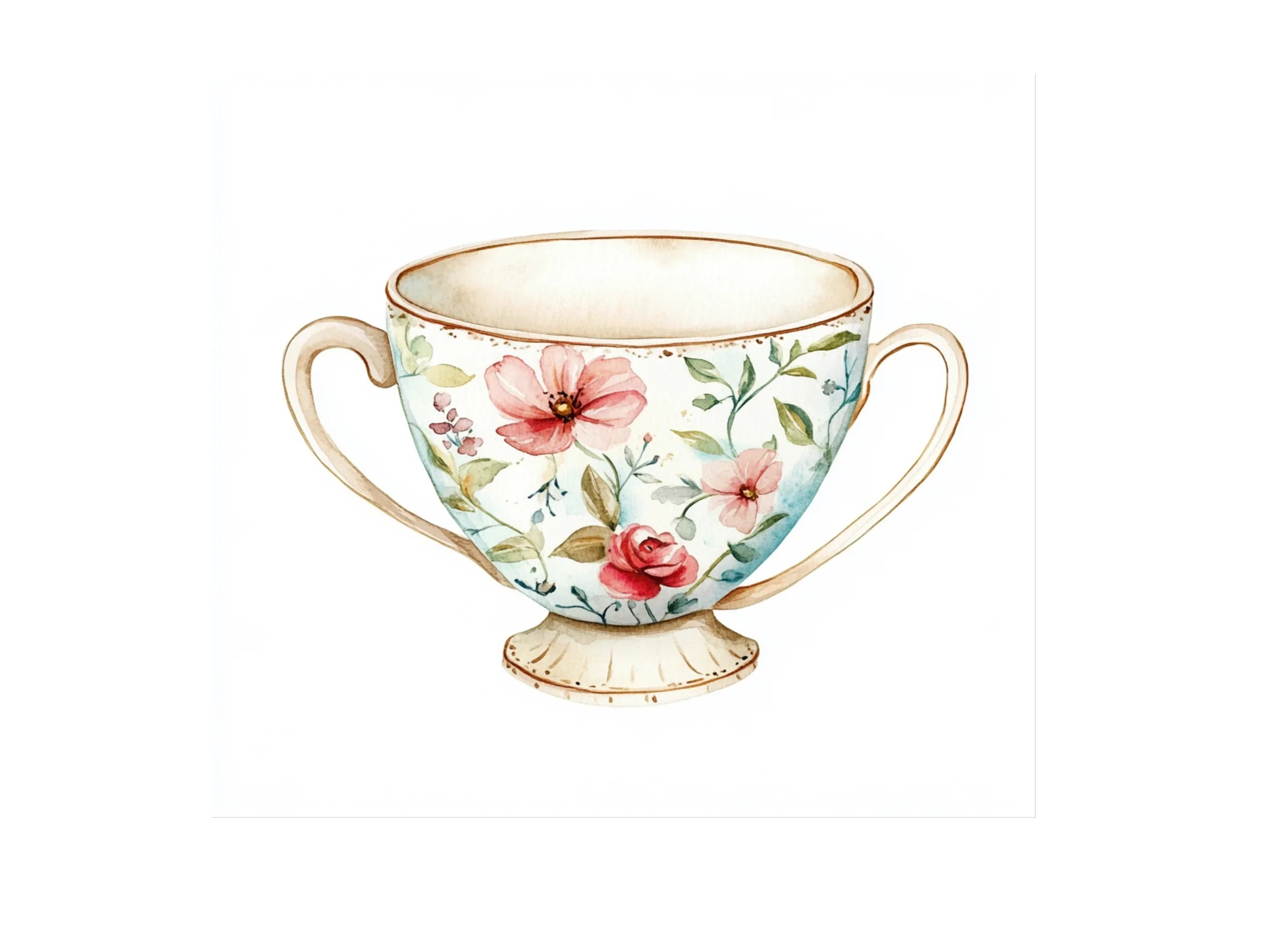 Vintage Teacups Clipart Bundle