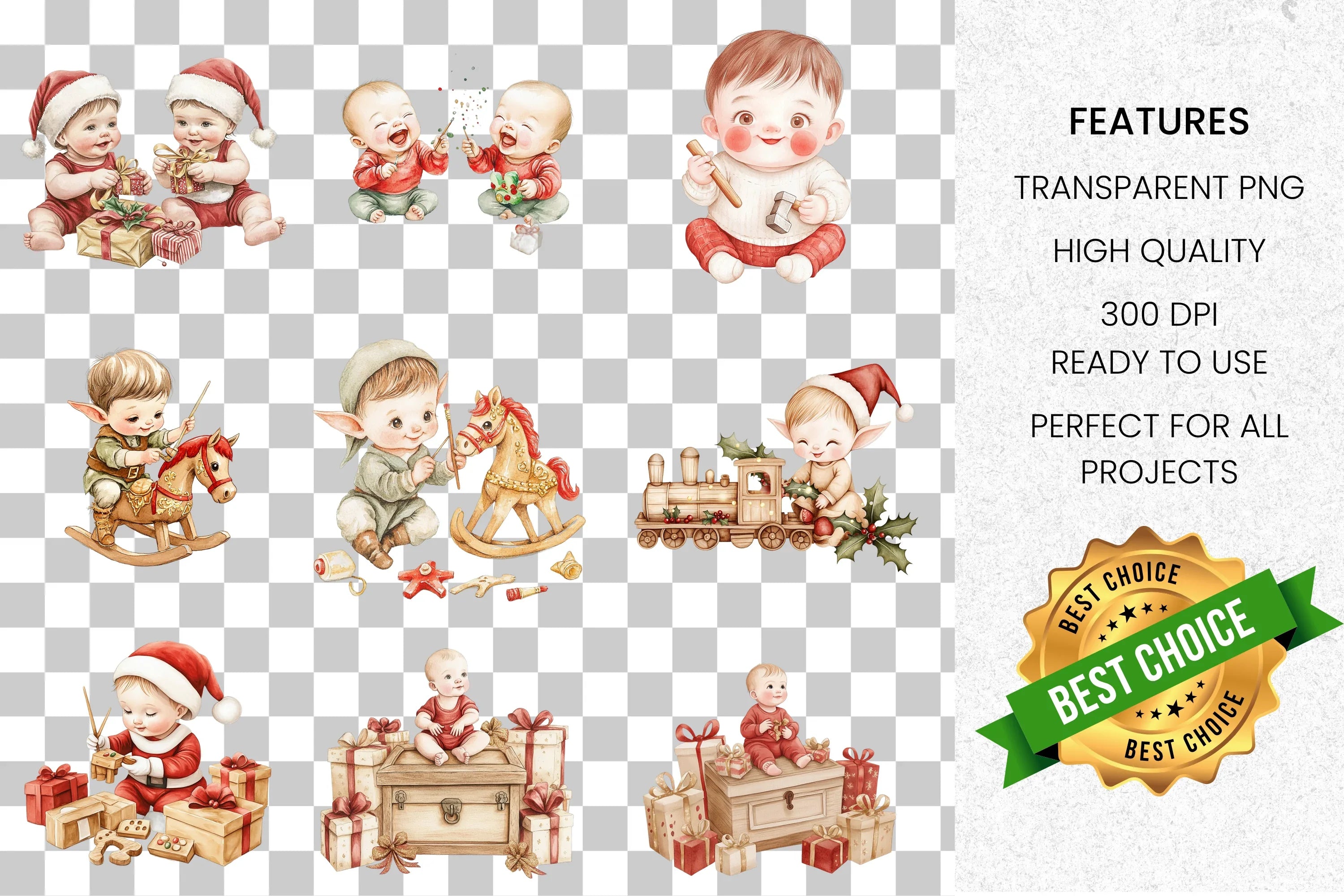 Christmas Elf Clipart Bundle