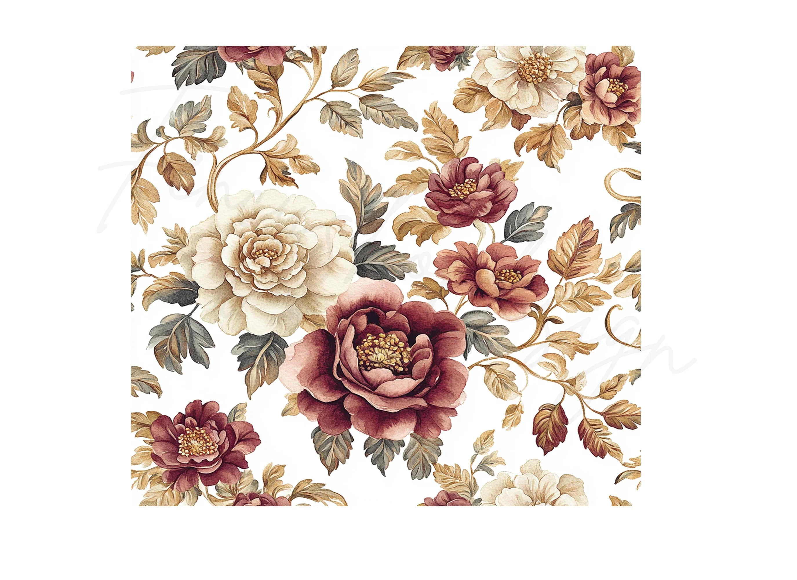 Vintage Floral Pattern Clipart Bundle