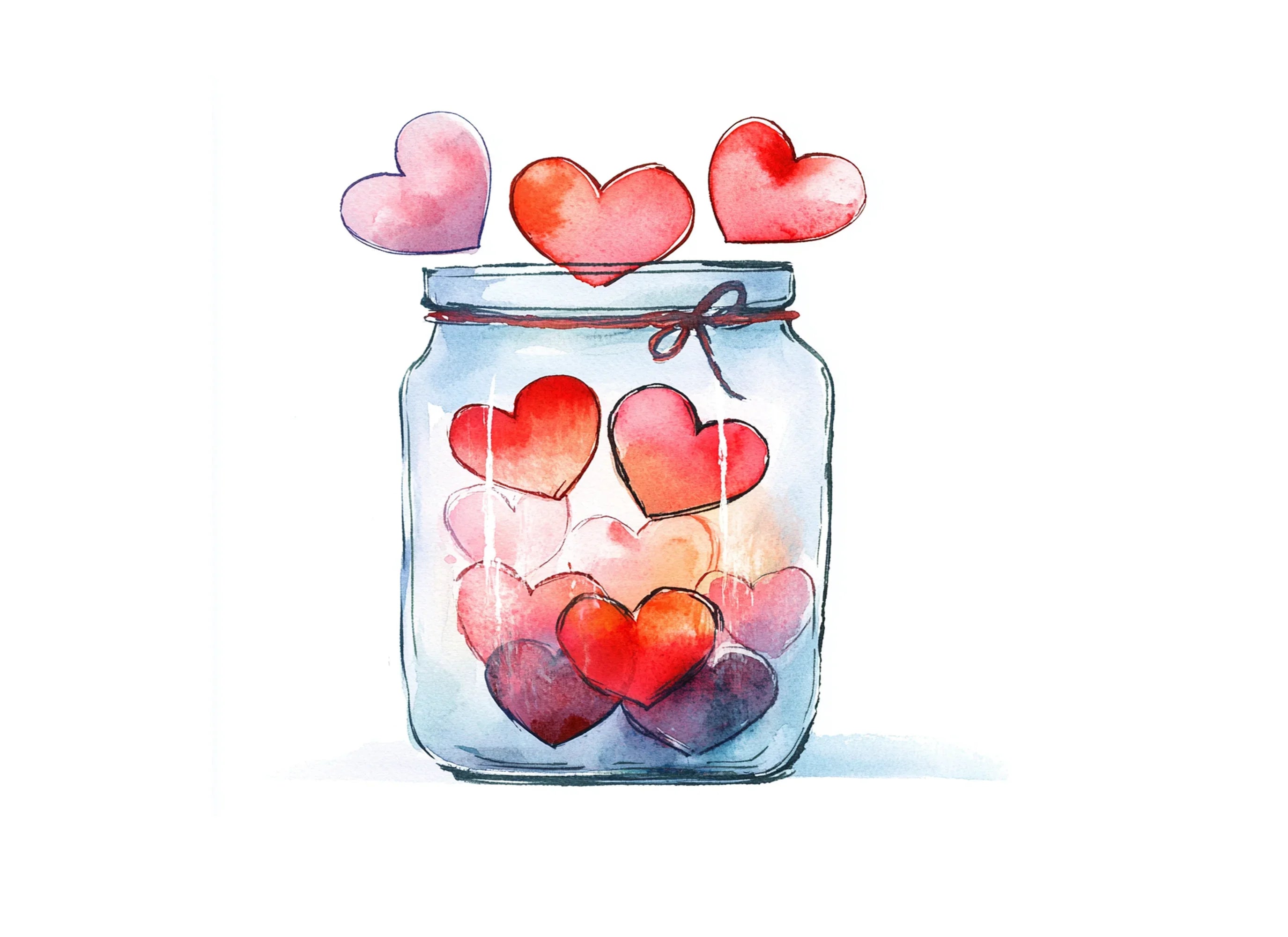 Love Hearts Jar Clipart Bundle