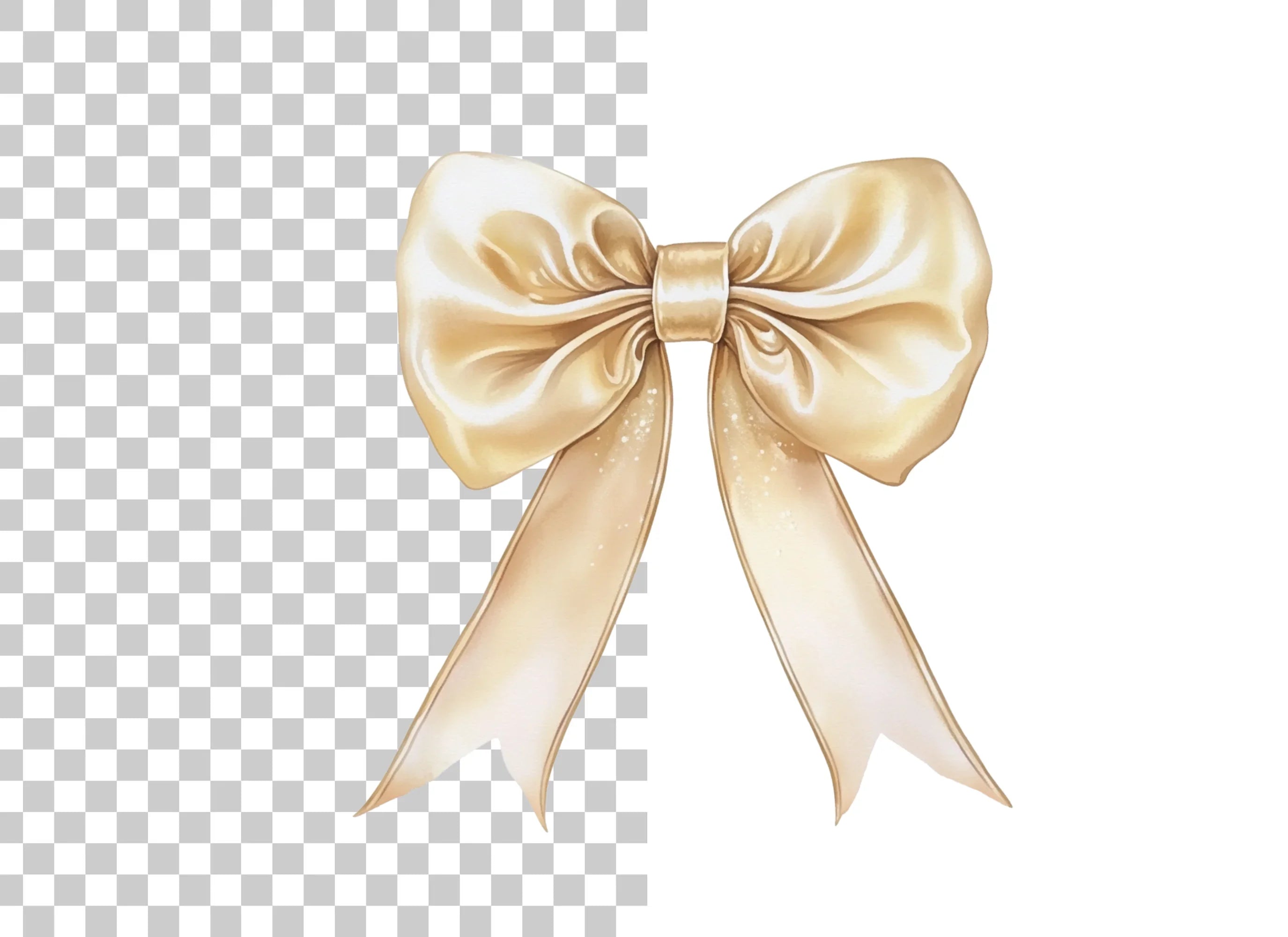 Elegant Gold Bows Clipart Bundle
