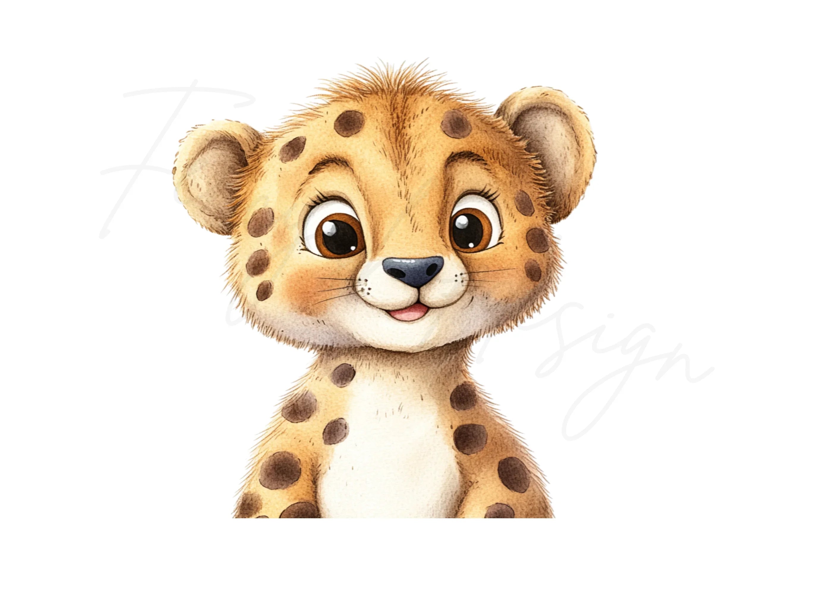 Cute Baby Cheetah Clipart Bundle