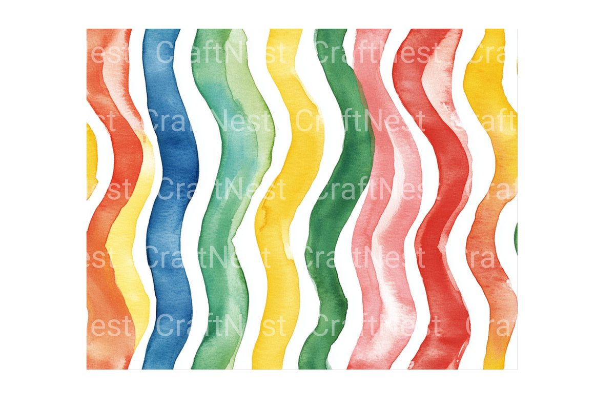 Rainbow Waves Clipart Bundle