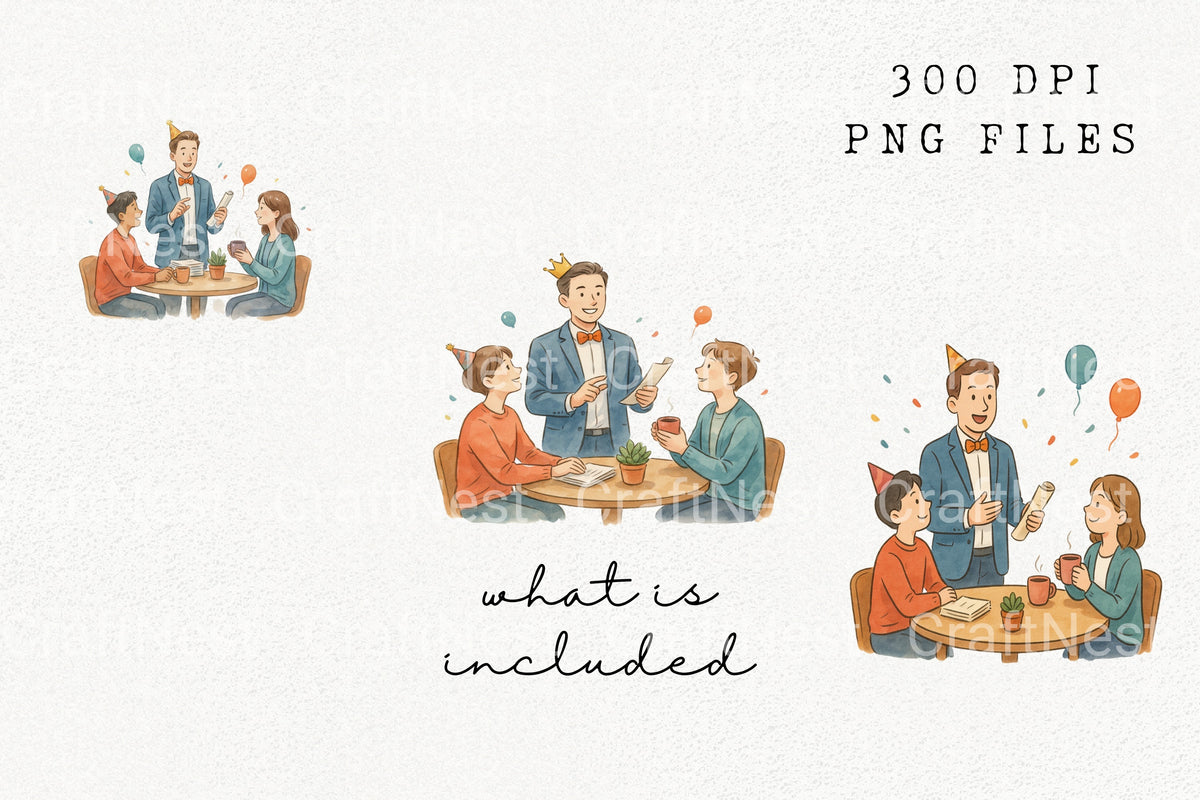 Party Celebration People Illustrations Clipart Bundle