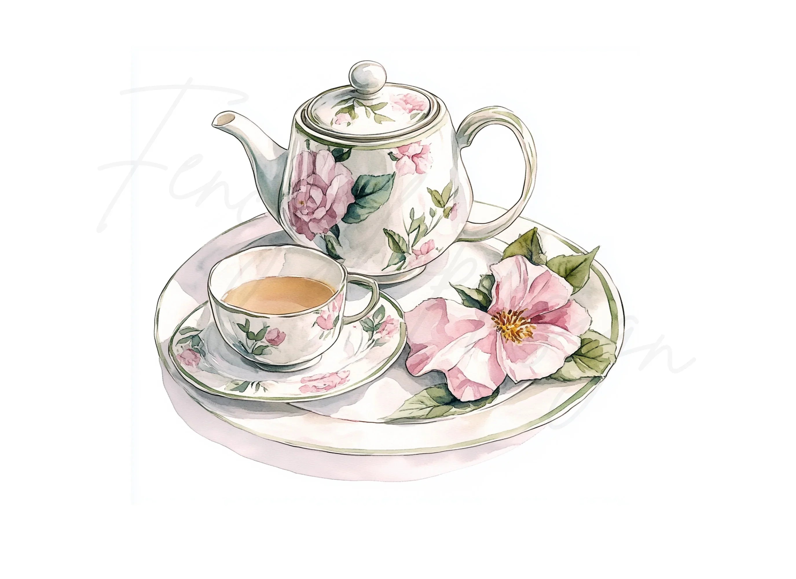 Floral Tea Party Clipart Bundle