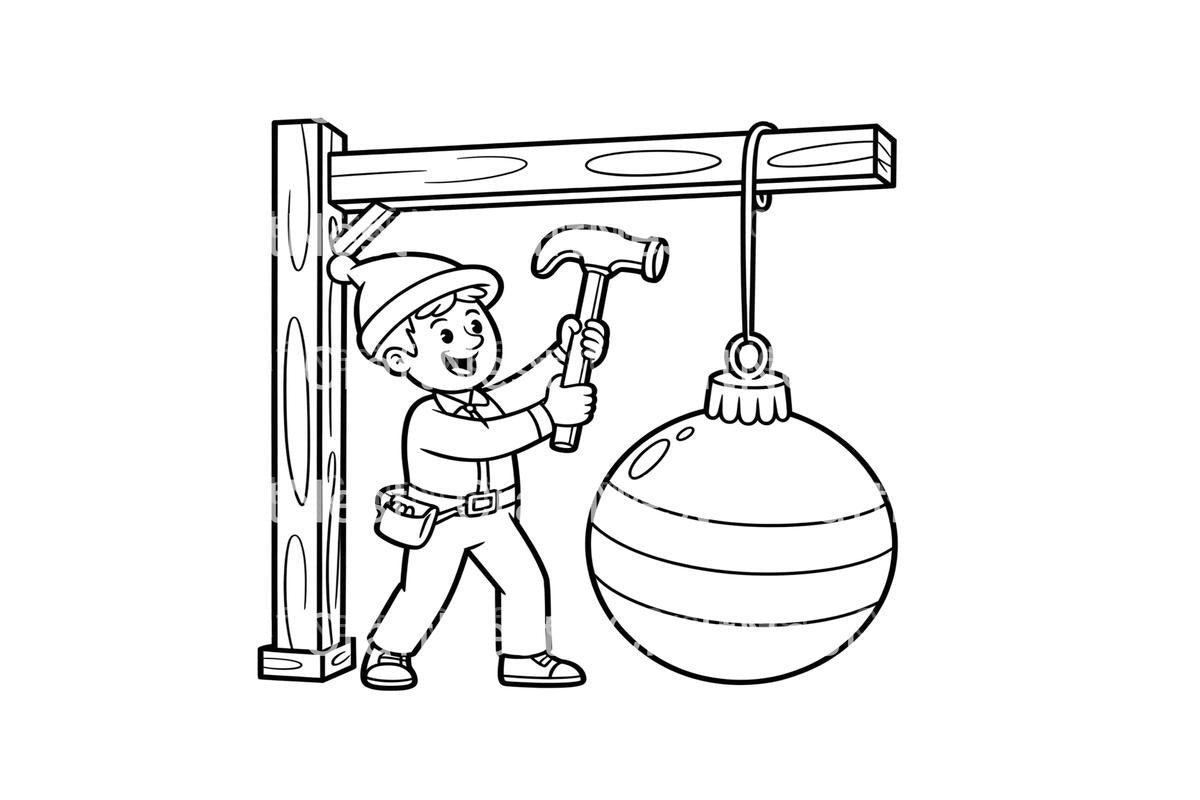 Christmas Ornament Construction Coloring Books
