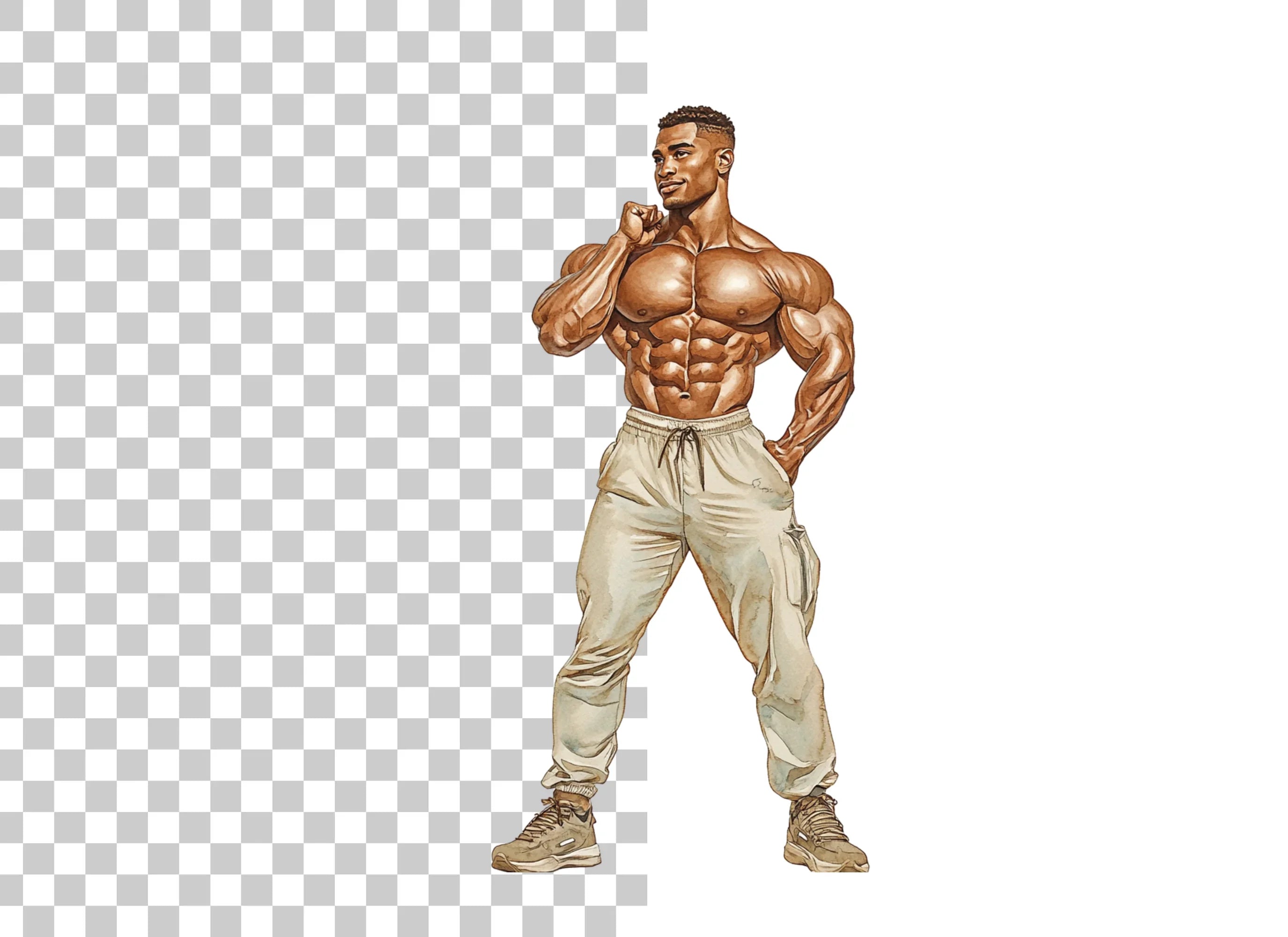 Muscular Men Bodybuilders Clipart Bundle