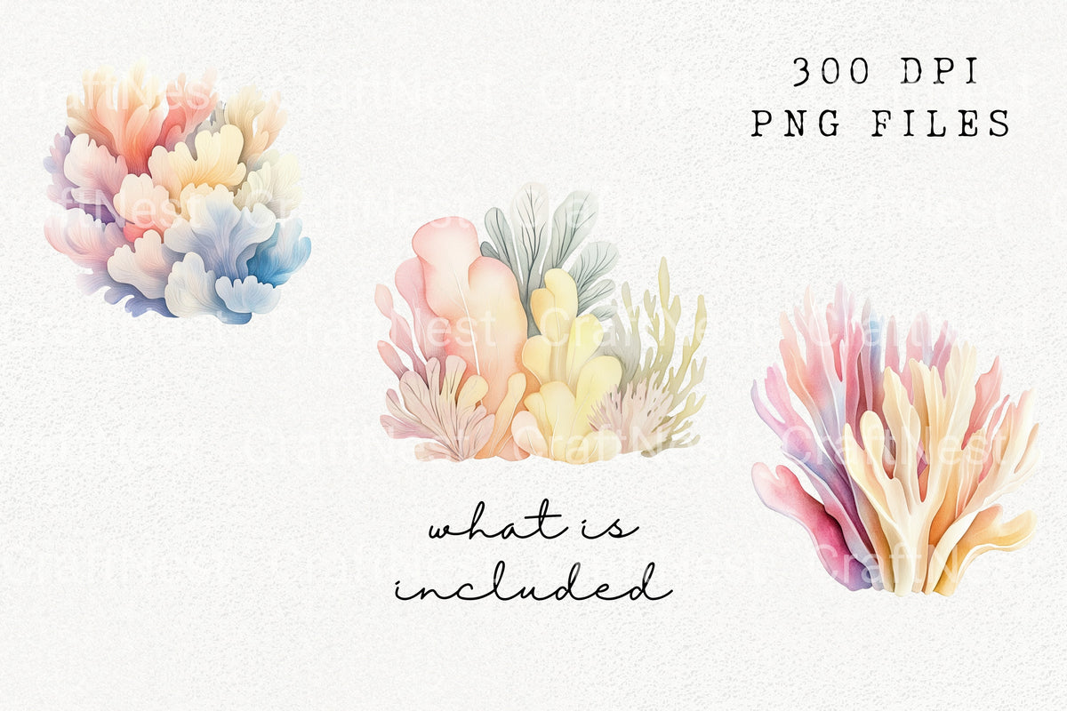 Pastel Coral Reef Clipart Bundle