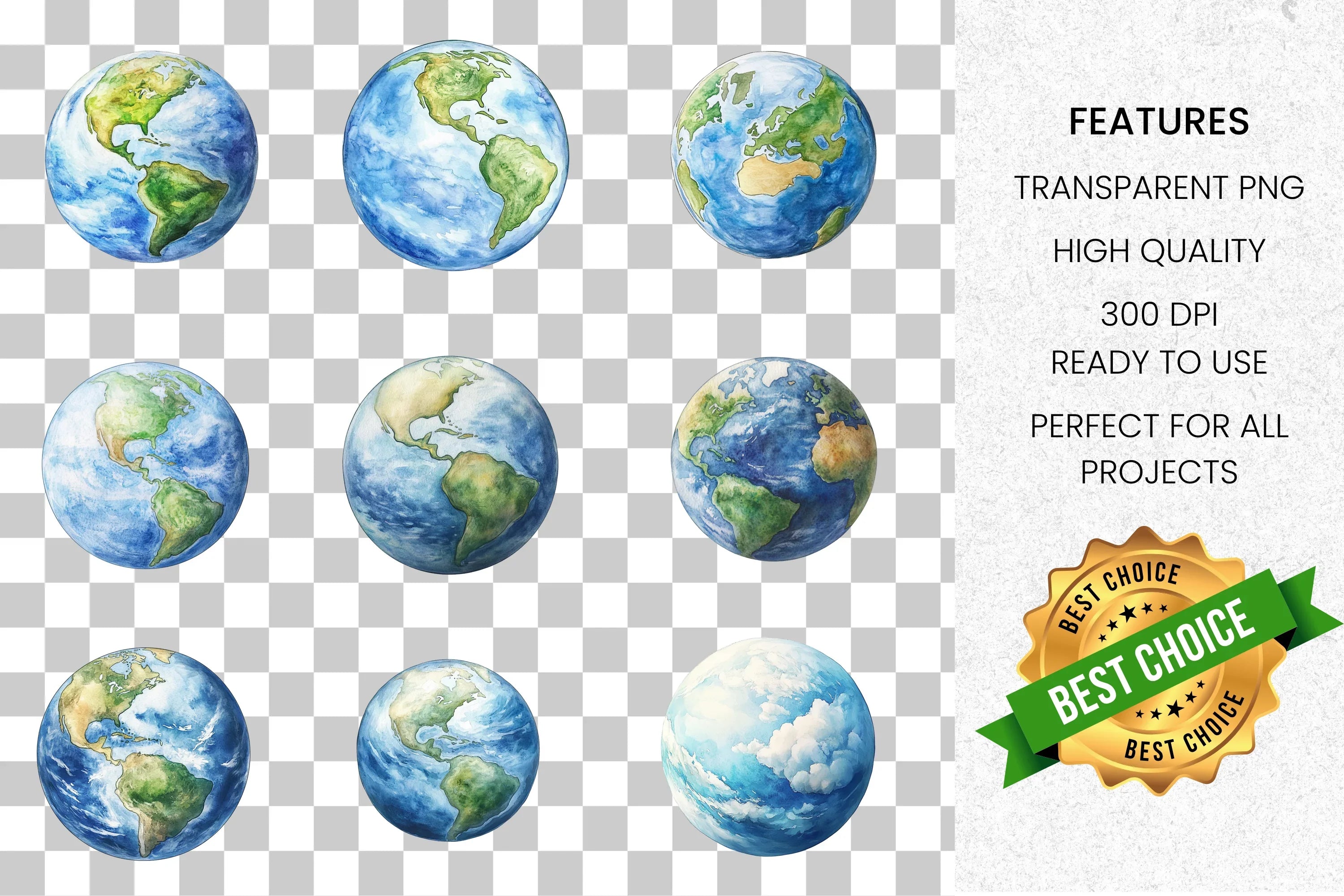 Earth Globe Clipart Bundle