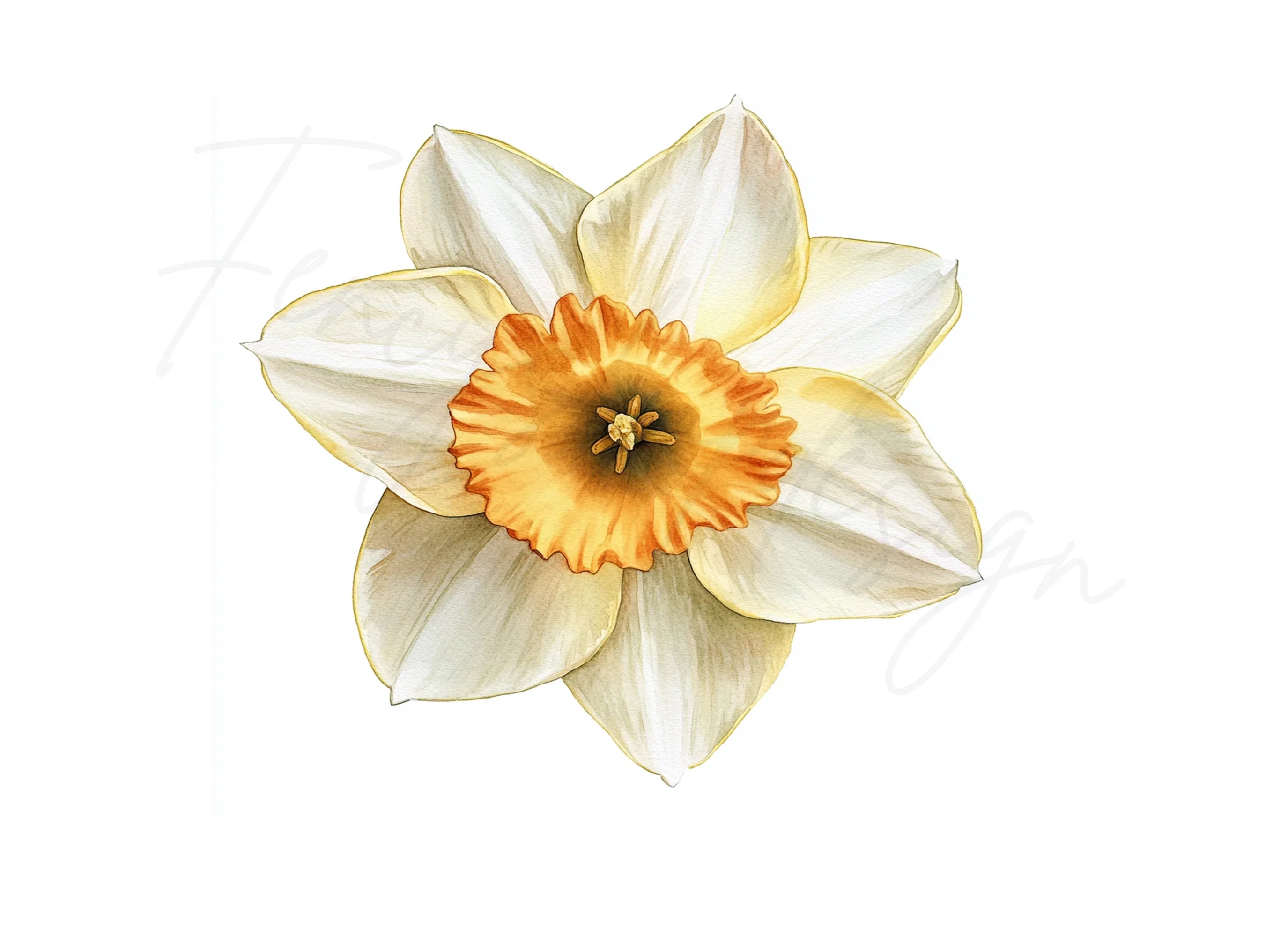 Elegant White Daffodil Clipart Bundle