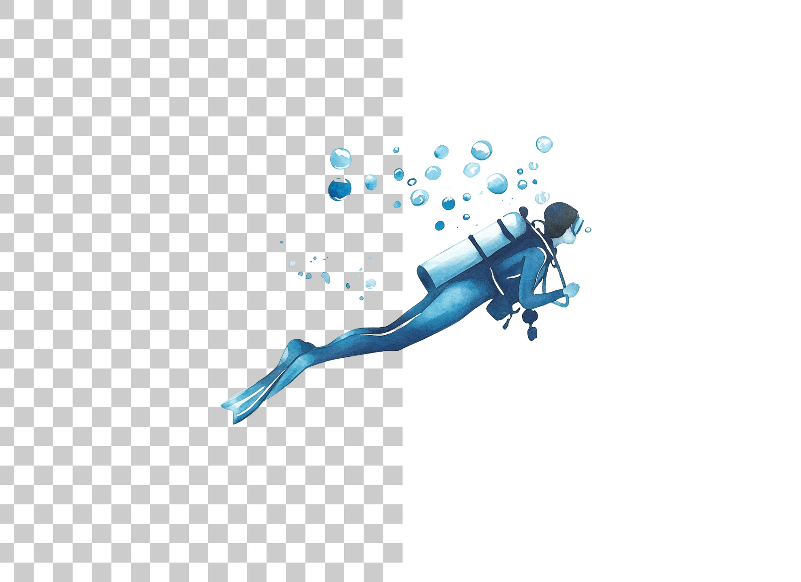 Scuba Diver Bubbles Clipart Bundle