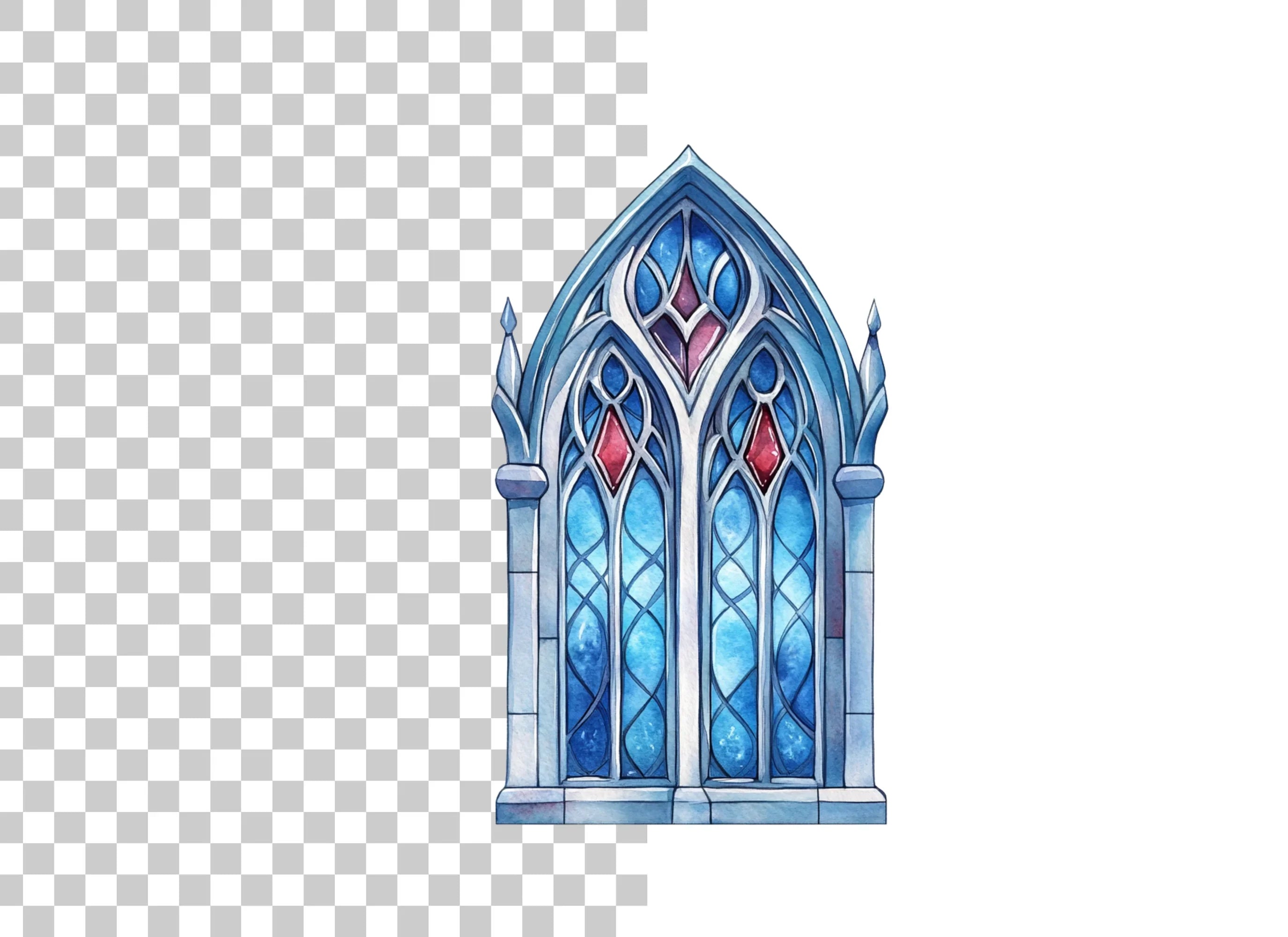 Gothic Stained Glass Window Clipart Bundle