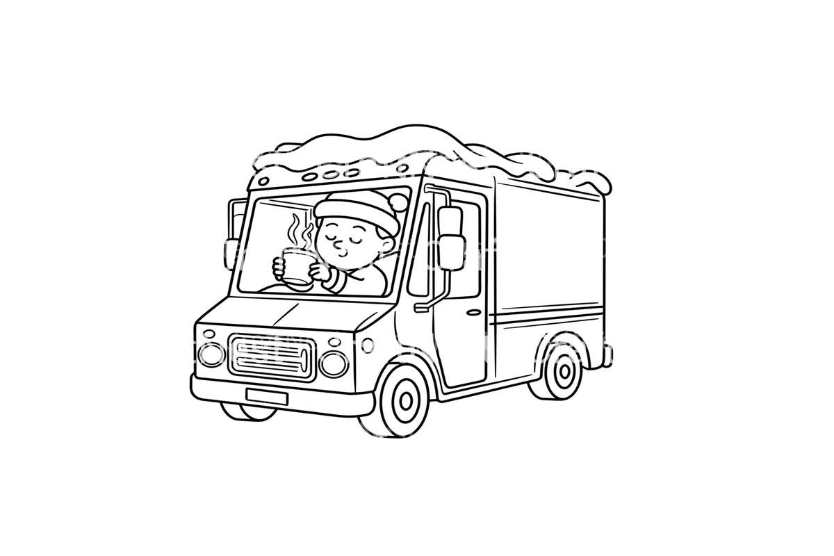 Winter Delivery TruckFun Coloring Books